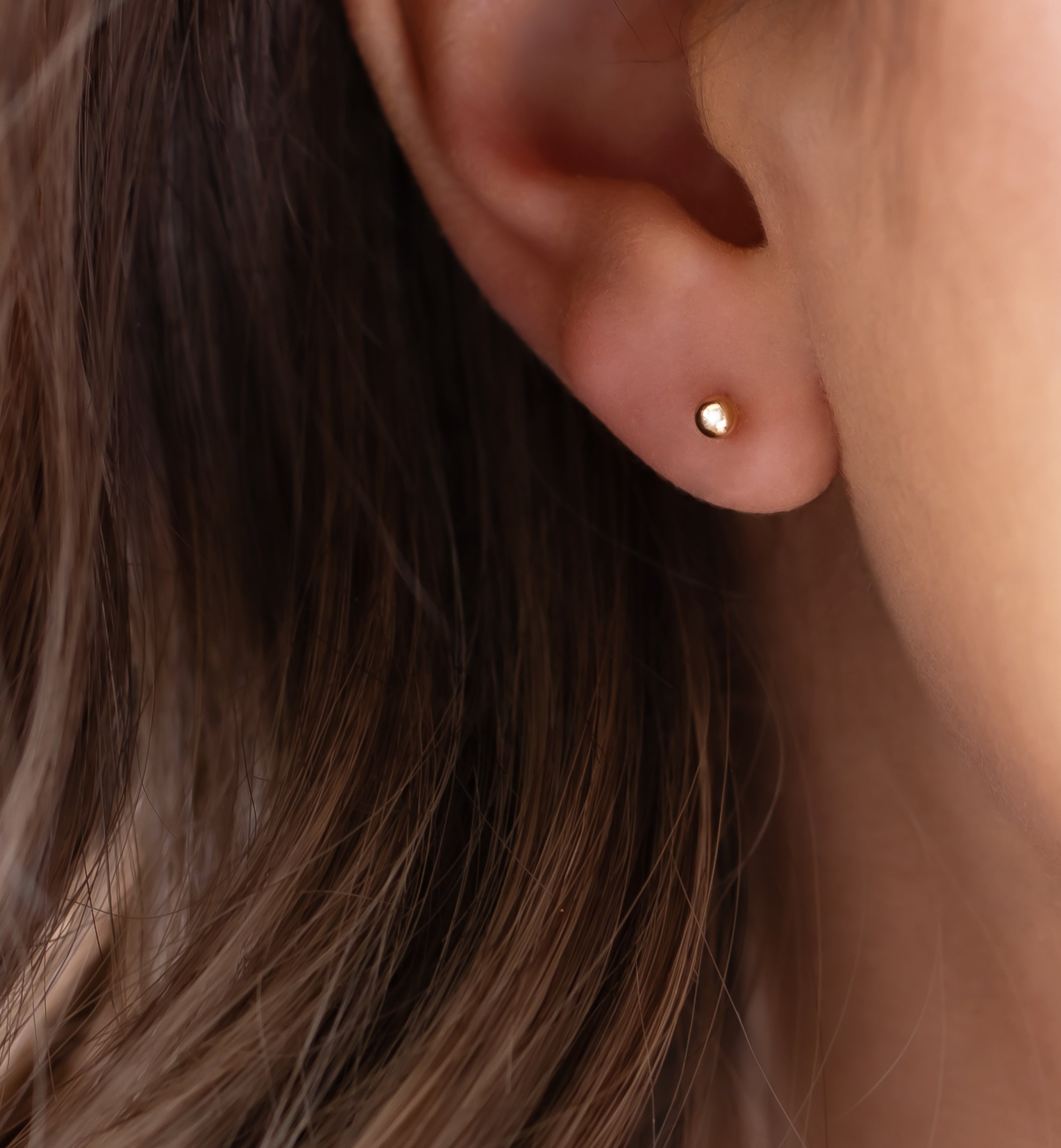 Serenity Tiny Sphere Stud Earrings