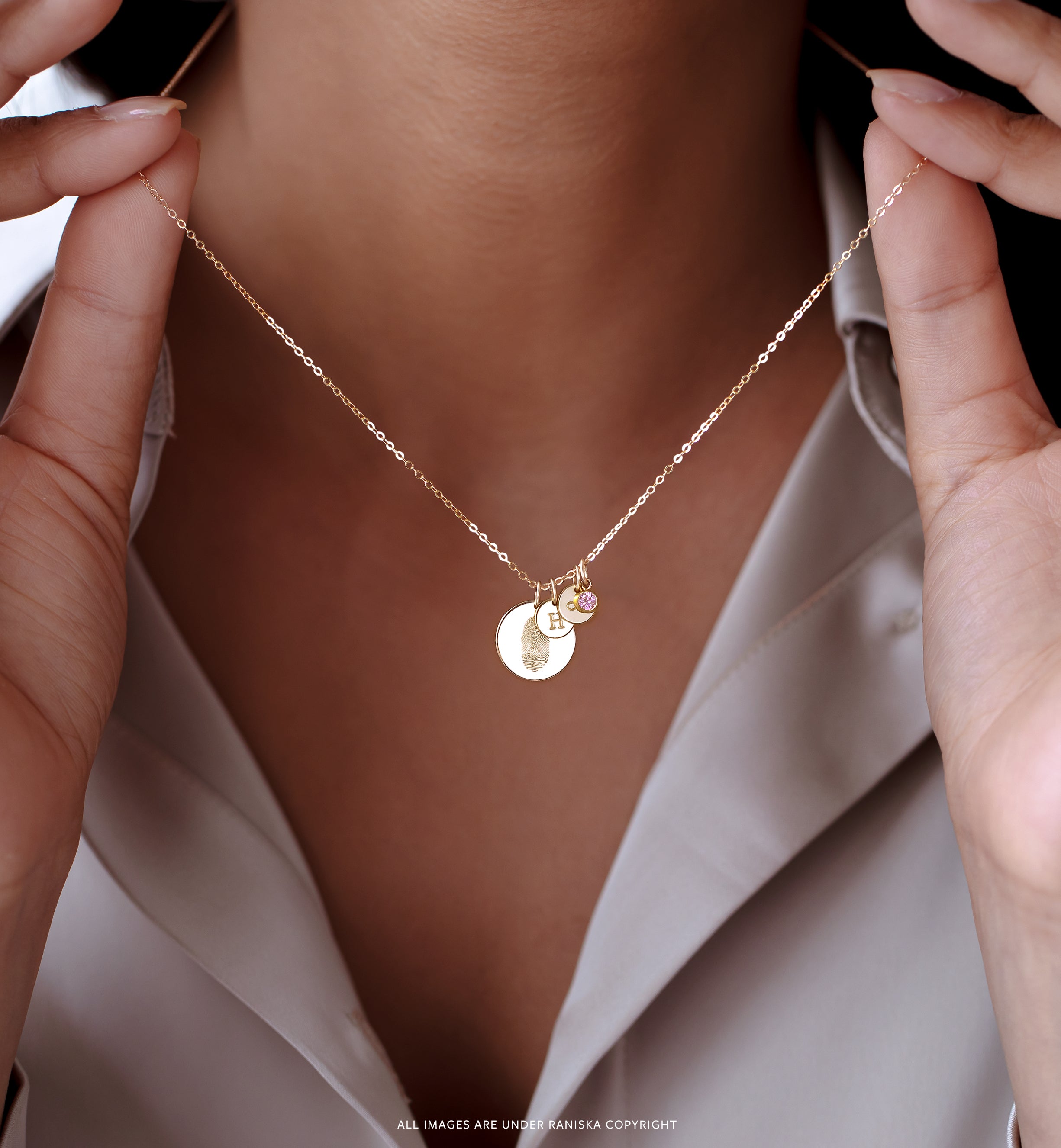Personalised Medium Ava Disk Necklace