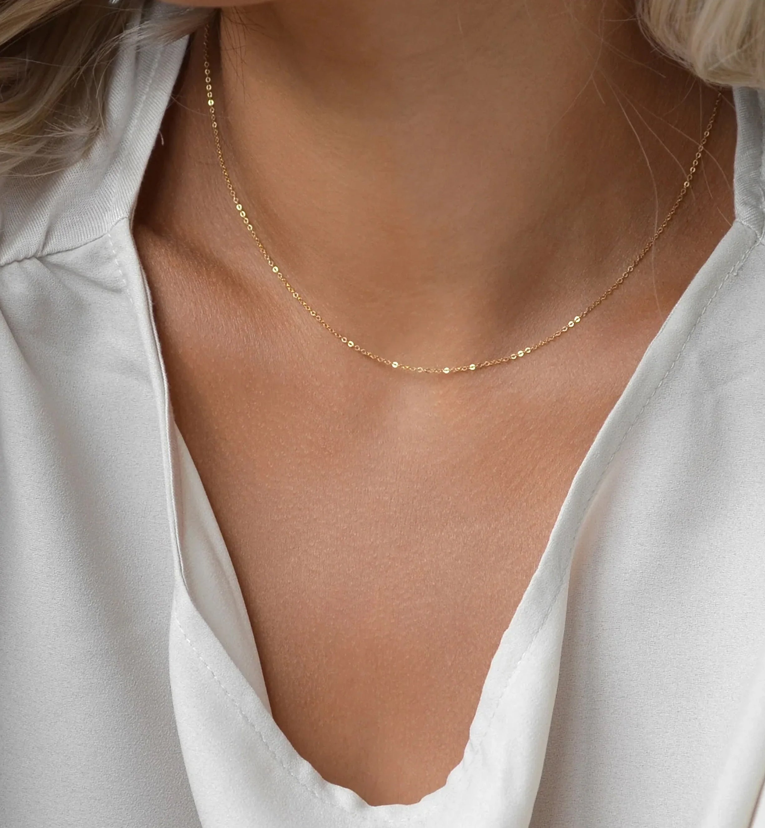 Shimmer Fine Chain Necklace