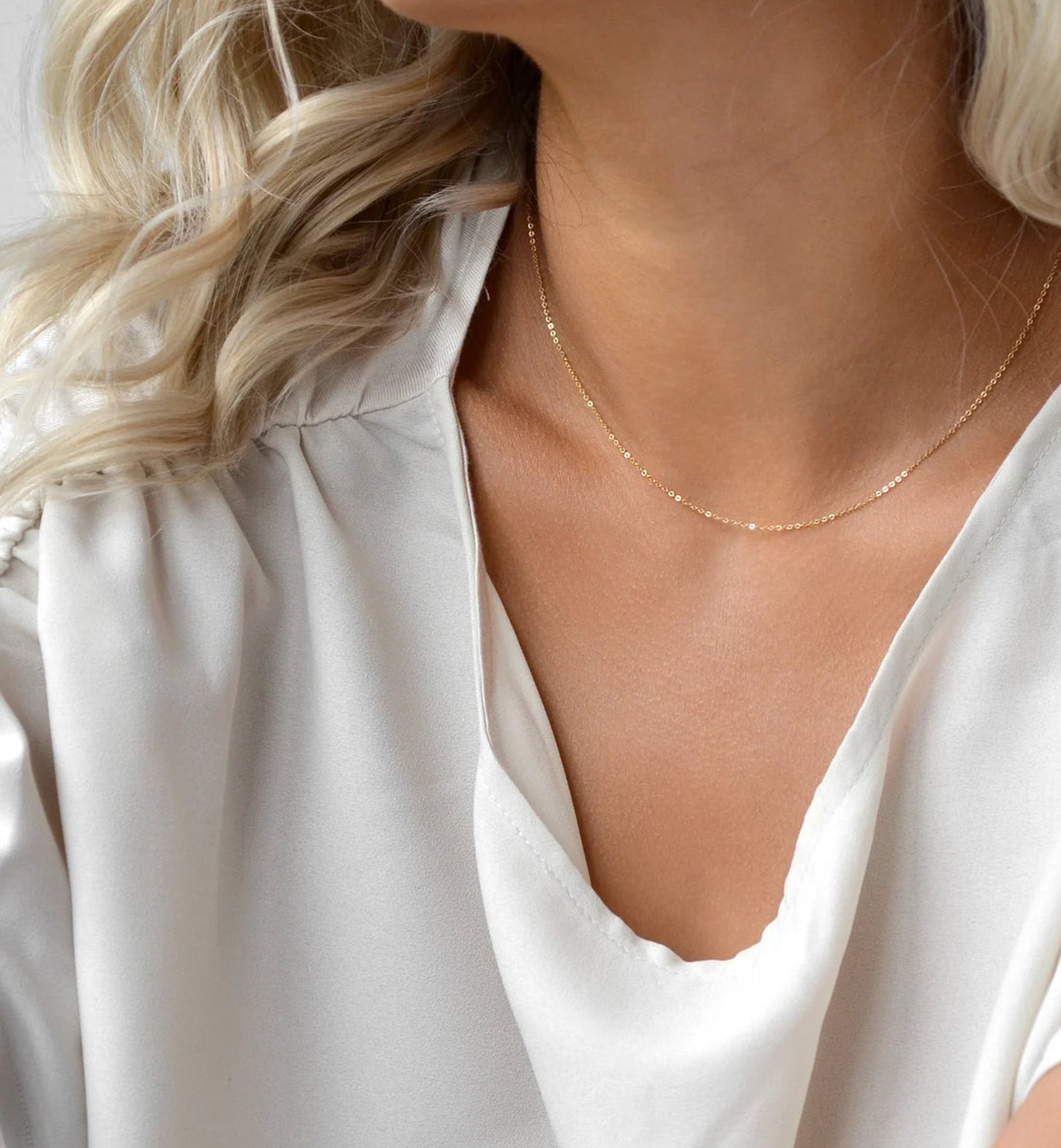 Shimmer Fine Chain Necklace