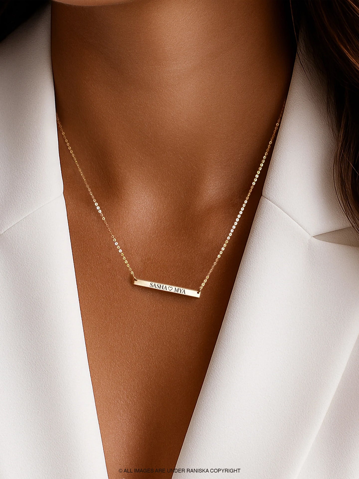 Kira Handwriting Small Bar Necklace