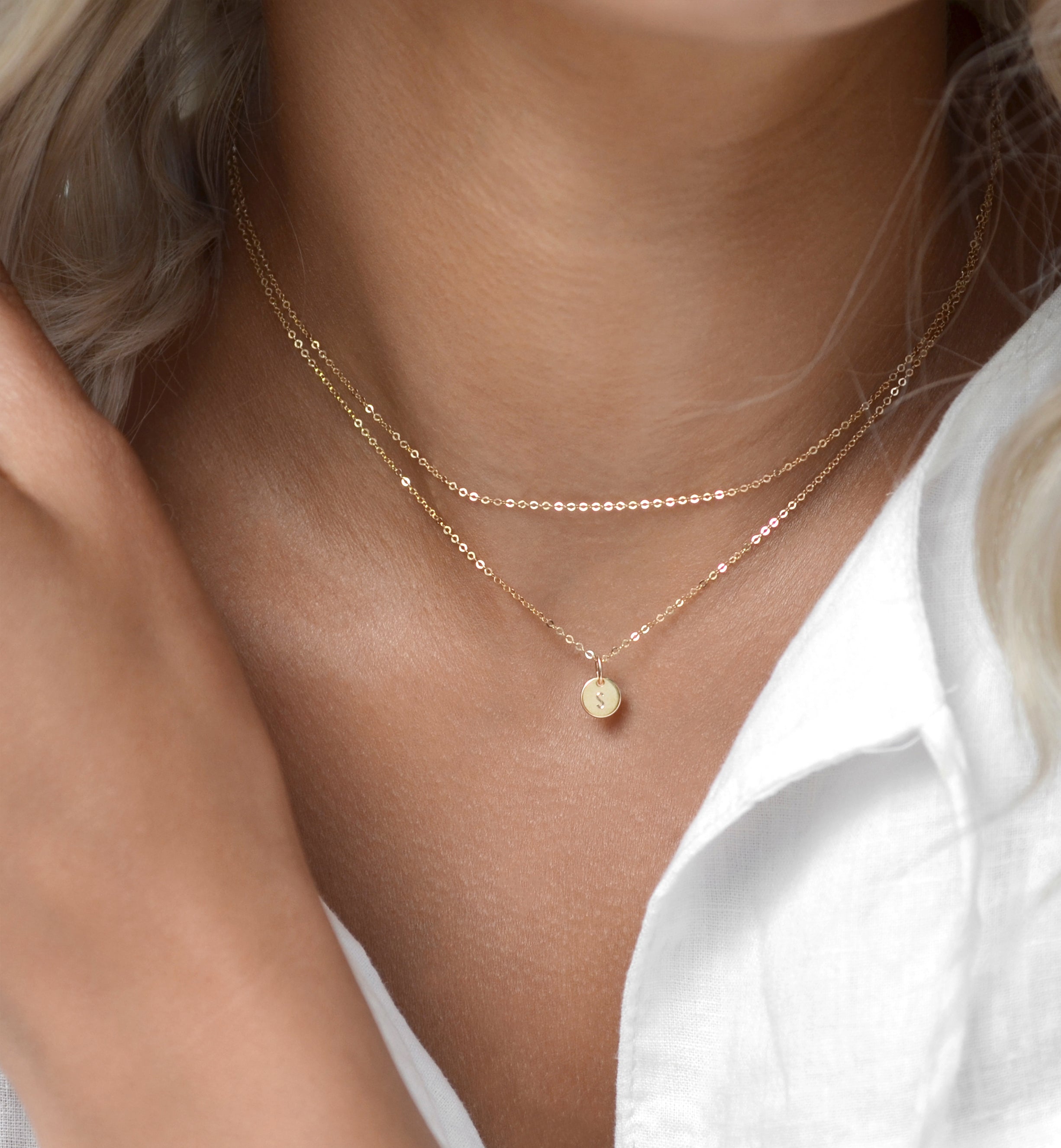 Mona Tiny Disk Layer Necklace