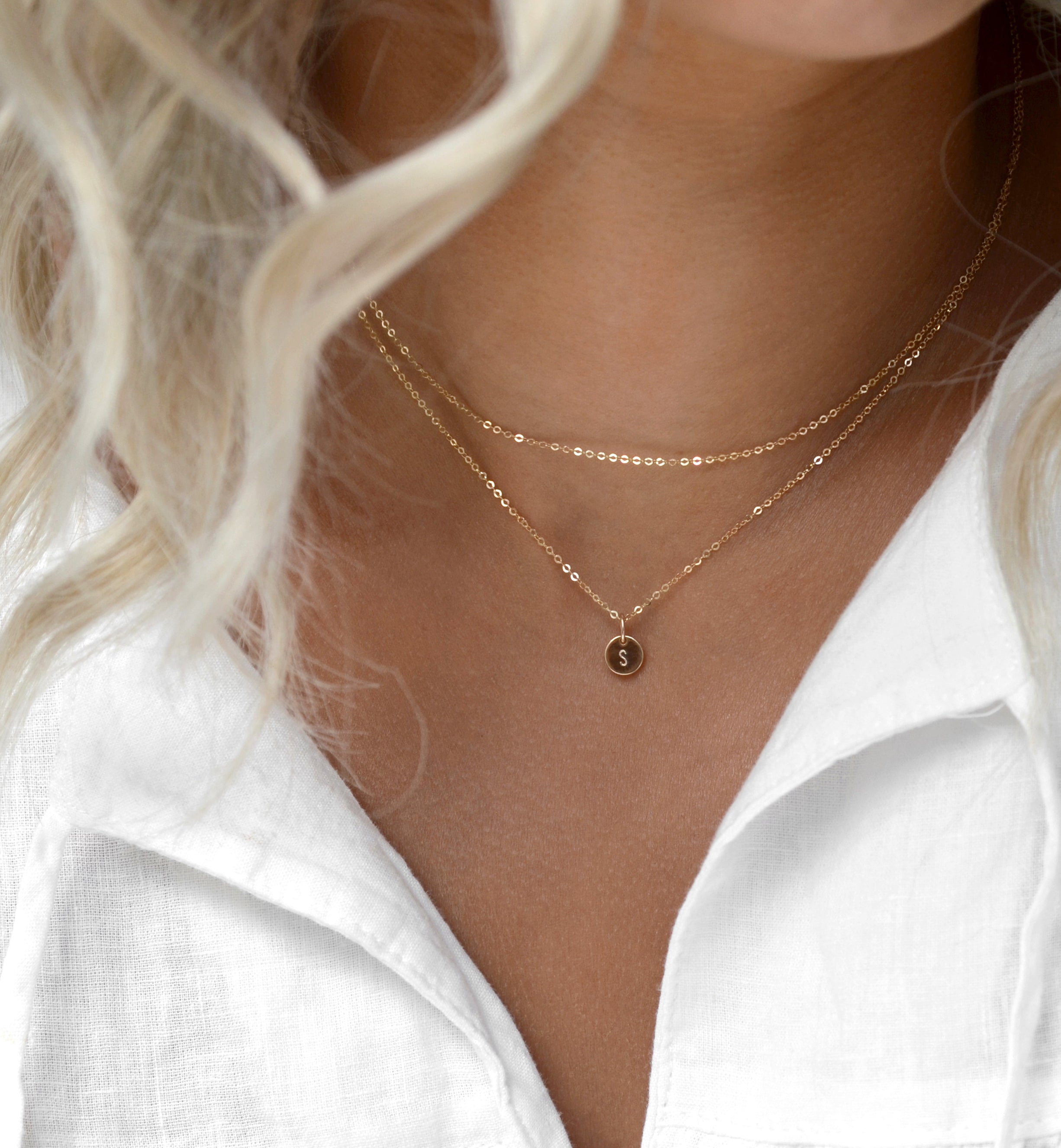 Mona Tiny Disk Layer Necklace