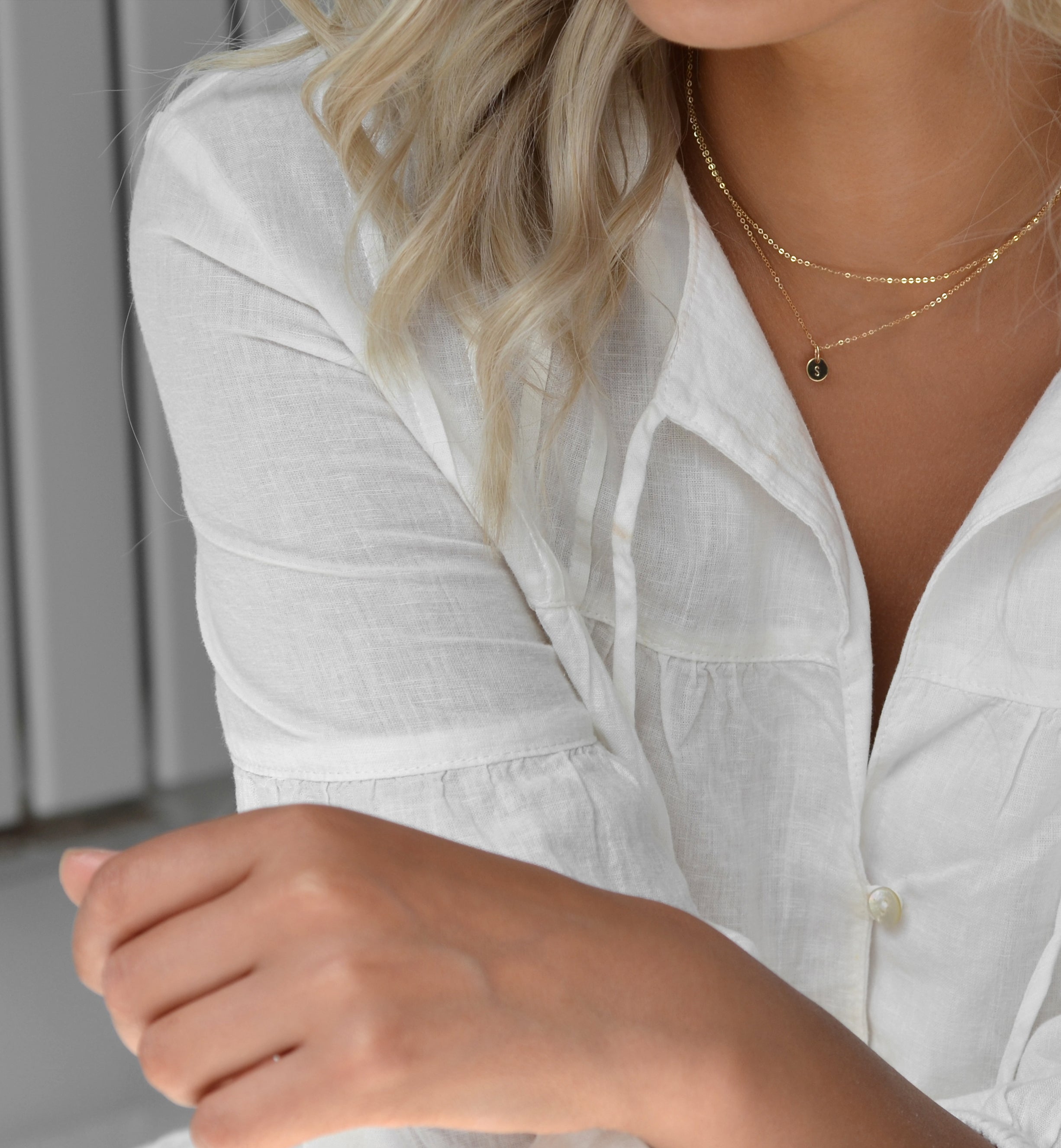 Mona Tiny Disk Layer Necklace