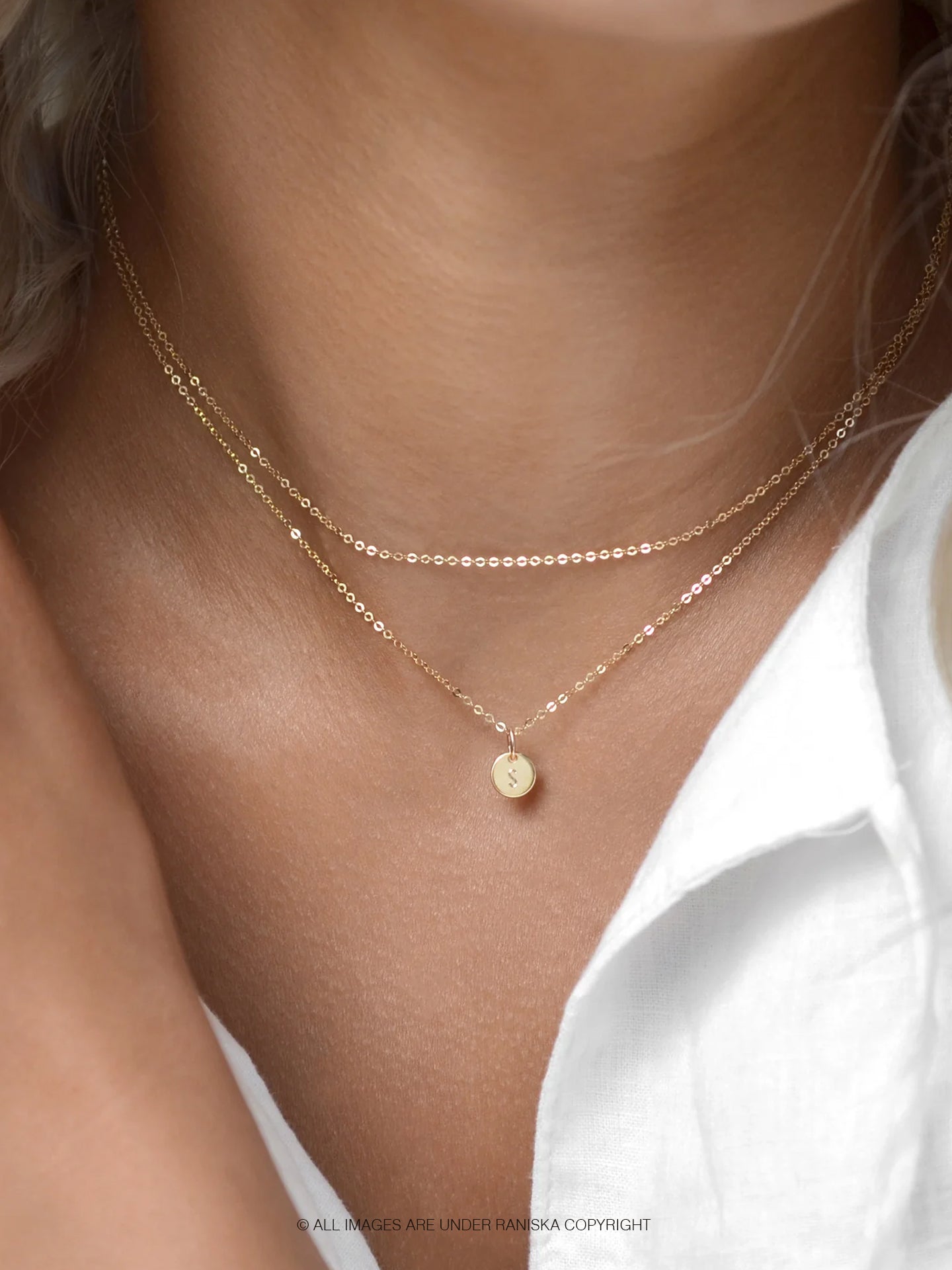 Mona Tiny Focus Fingerprint Layer Necklace