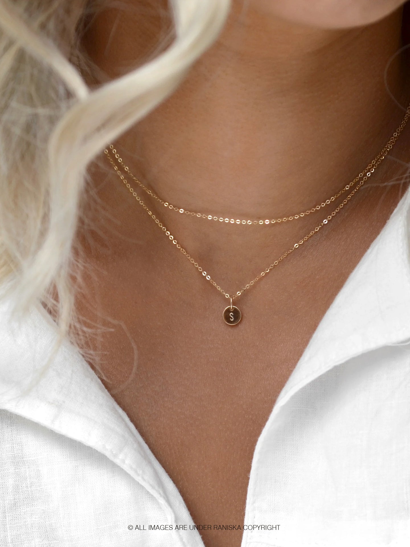 Mona Tiny Focus Fingerprint Layer Necklace