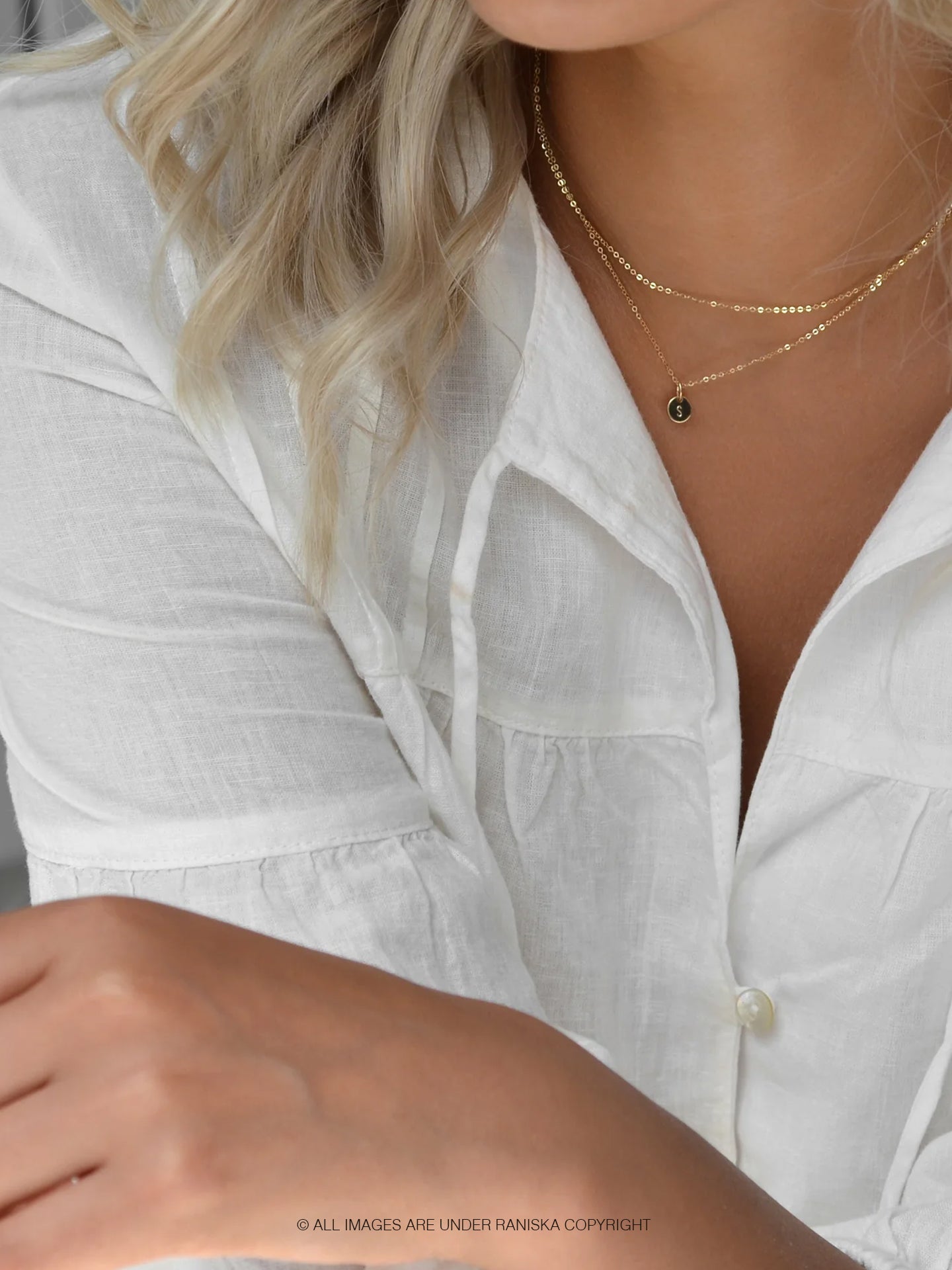 Mona Tiny Focus Fingerprint Layer Necklace