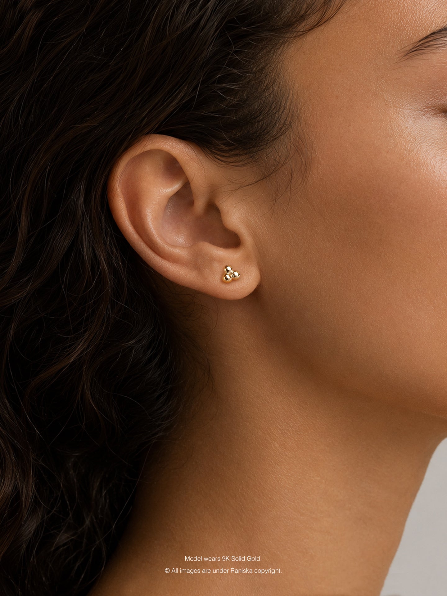 Portia Triple Sphere Stud Earring