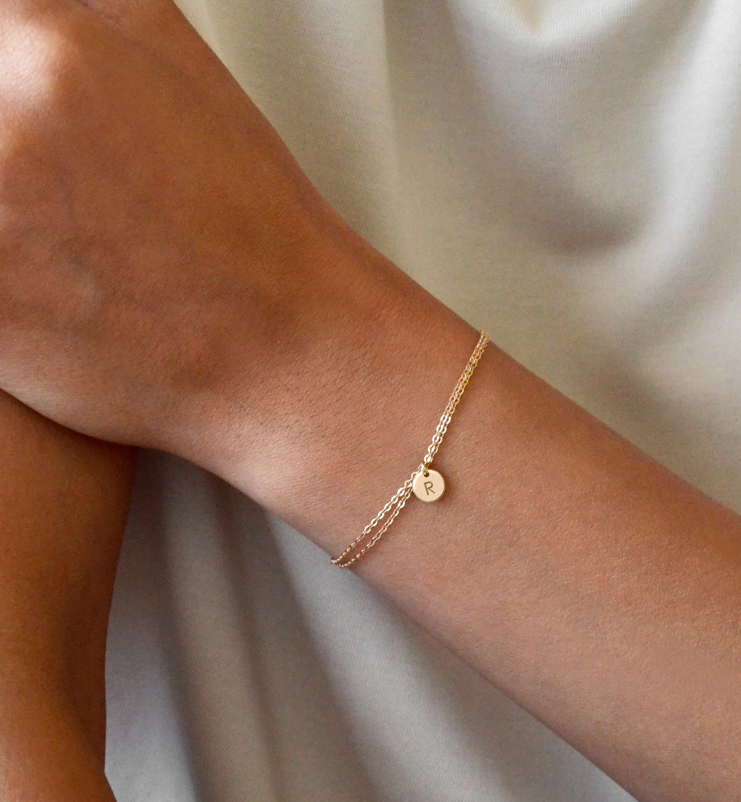 Zola Tiny Disk Double Bracelet