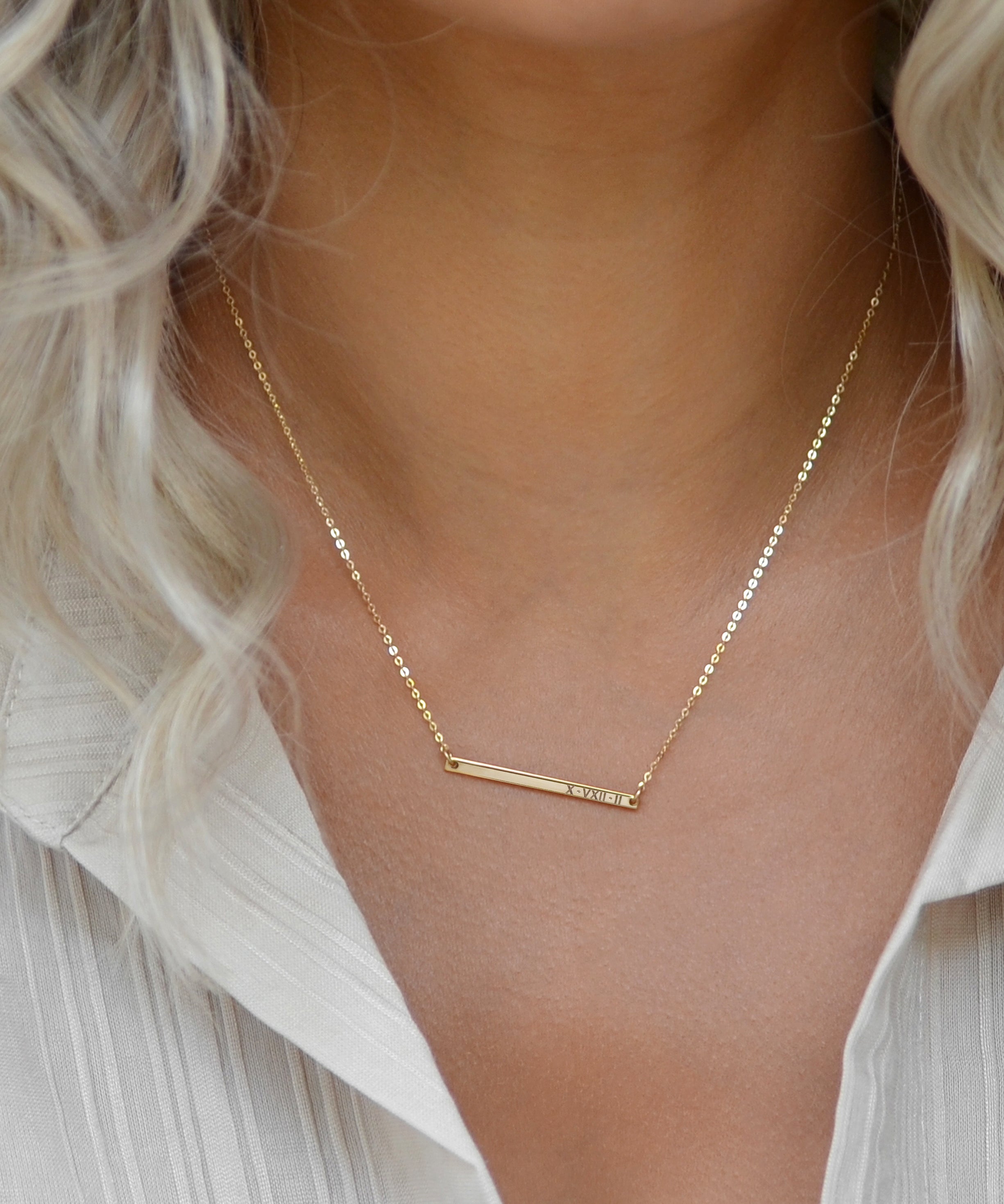 Personalised Bella Ultra Dainty Bar Necklace