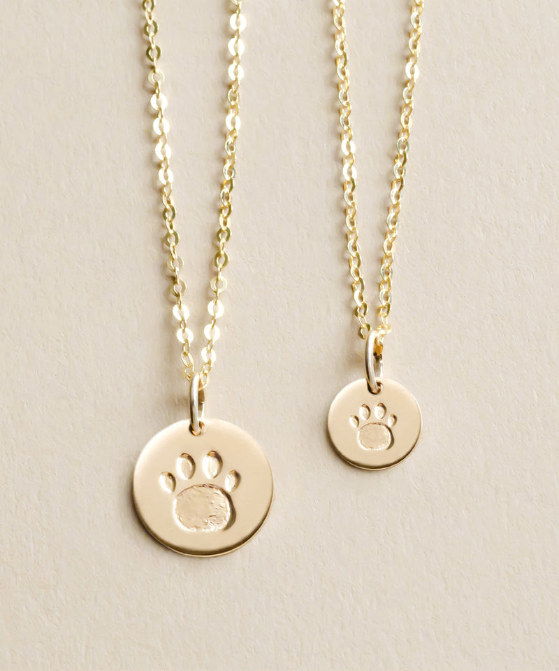 Hand-Stamped Furbaby Paw Print Necklace