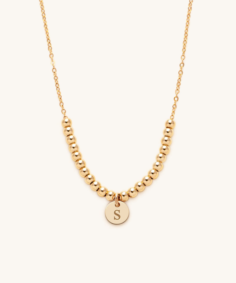 Serenity Luxe Personalized Initial Disk Necklace
