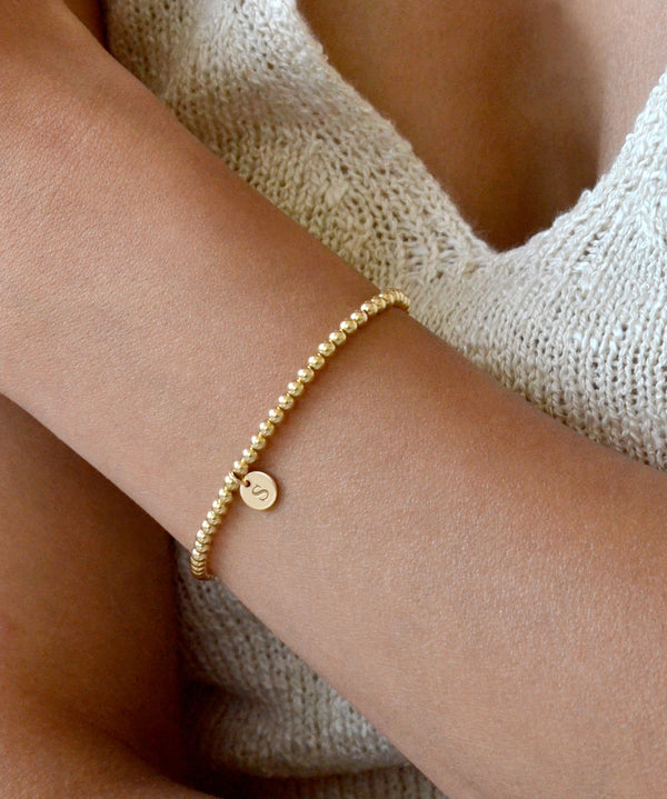 Serenity Luxe Personalized Initial Disk Bracelet