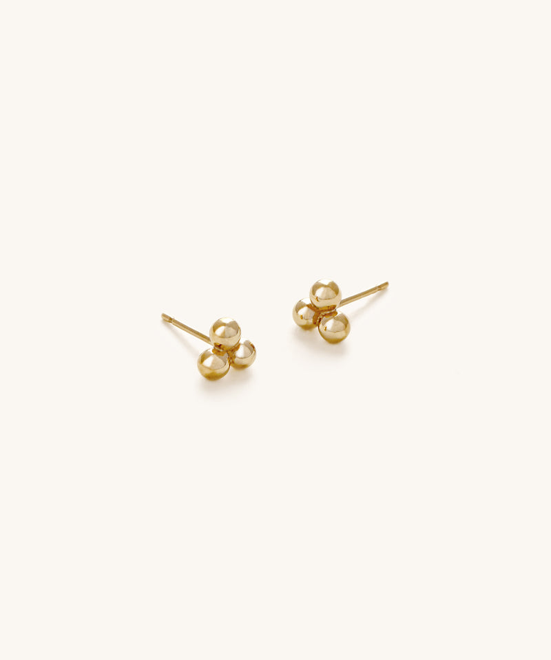 Portia Triple Sphere Stud Earrings