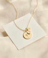 Personalized Ava Medium Disk & Tiny Disk Necklace