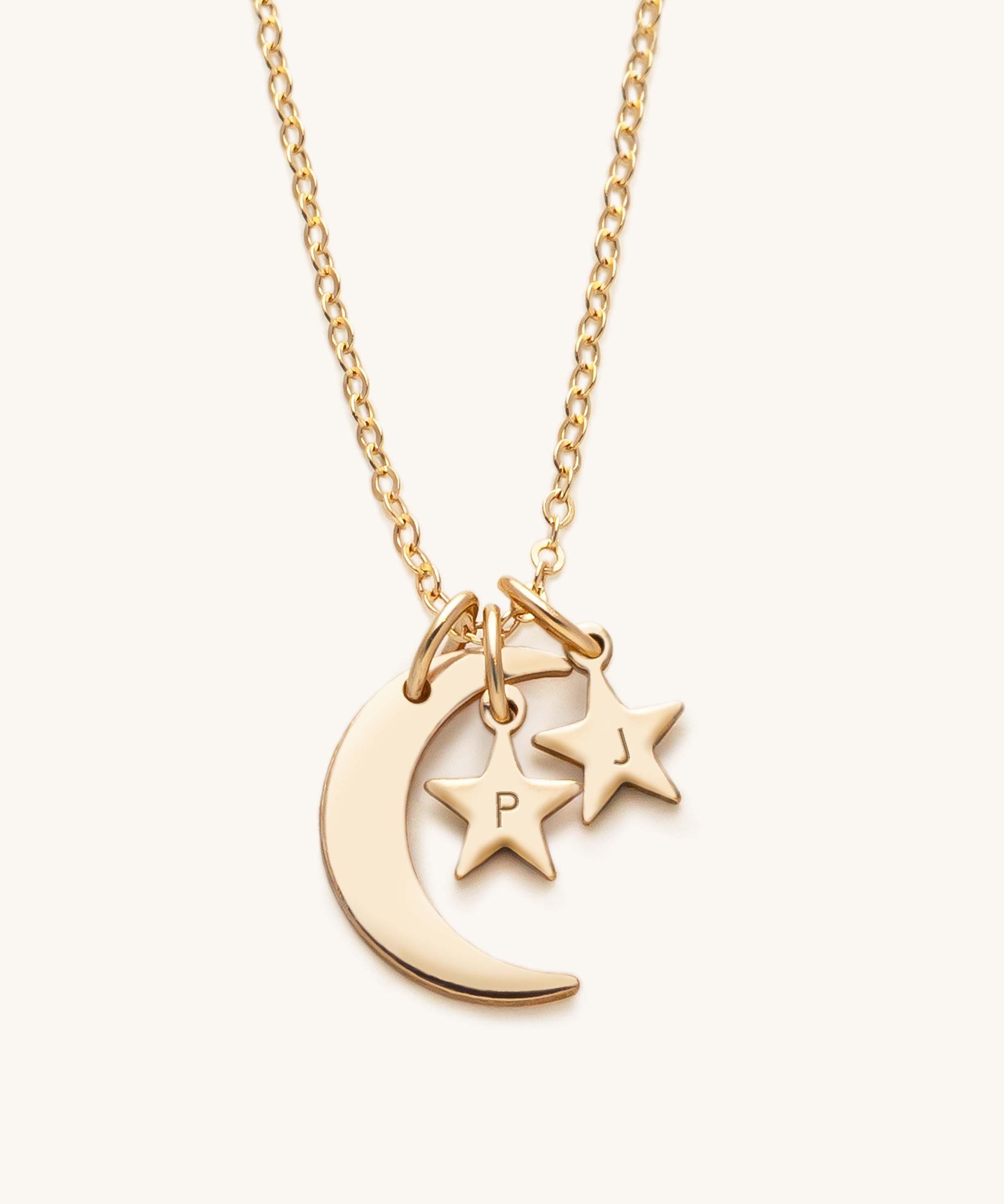 Personalised Sky Moon & Star Necklace