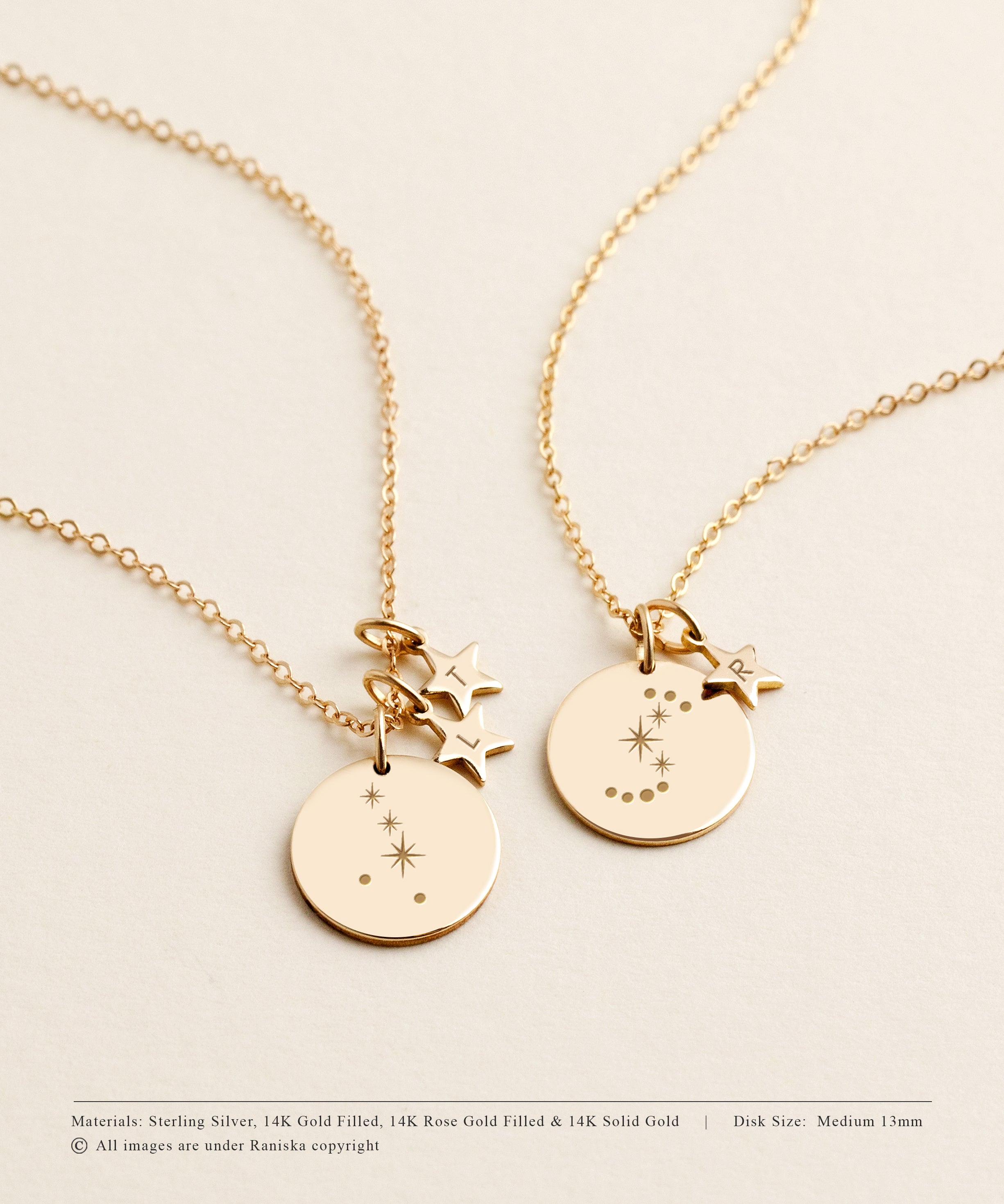 Estelle Zodiac Constellation & Personalised Star Necklace