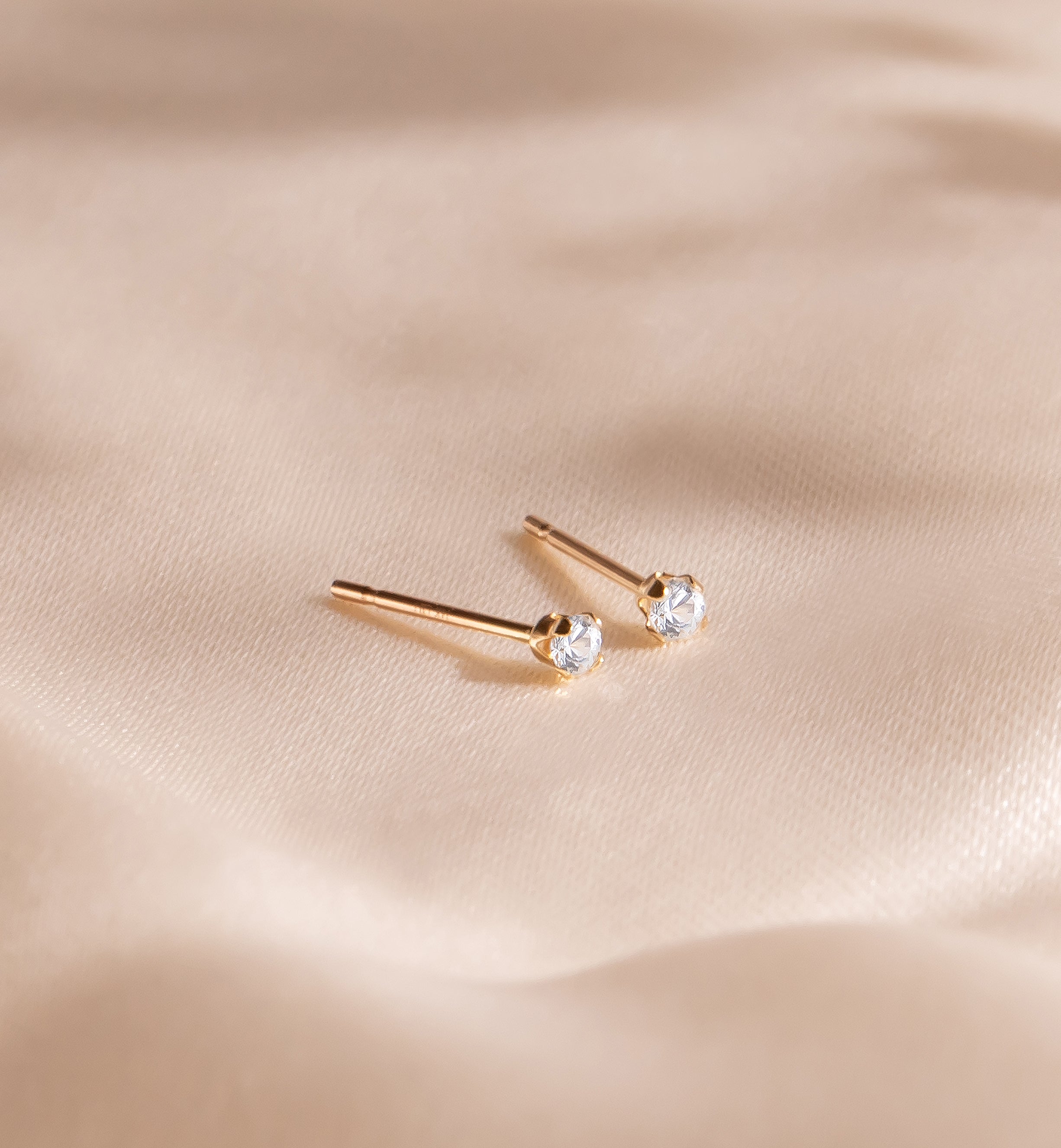 Anais 14K Solid Gold Mini Stud Earrings