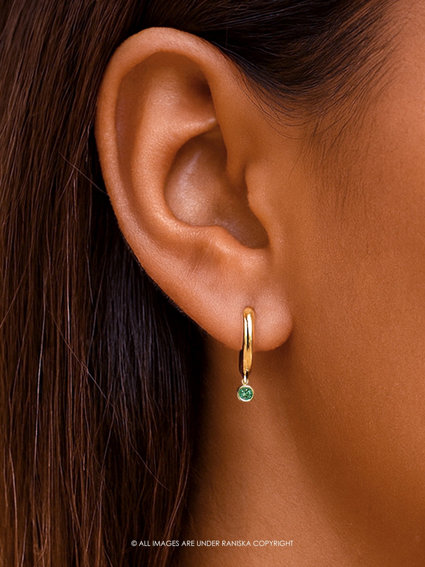 Astrid Birthstone Hoop Earrings