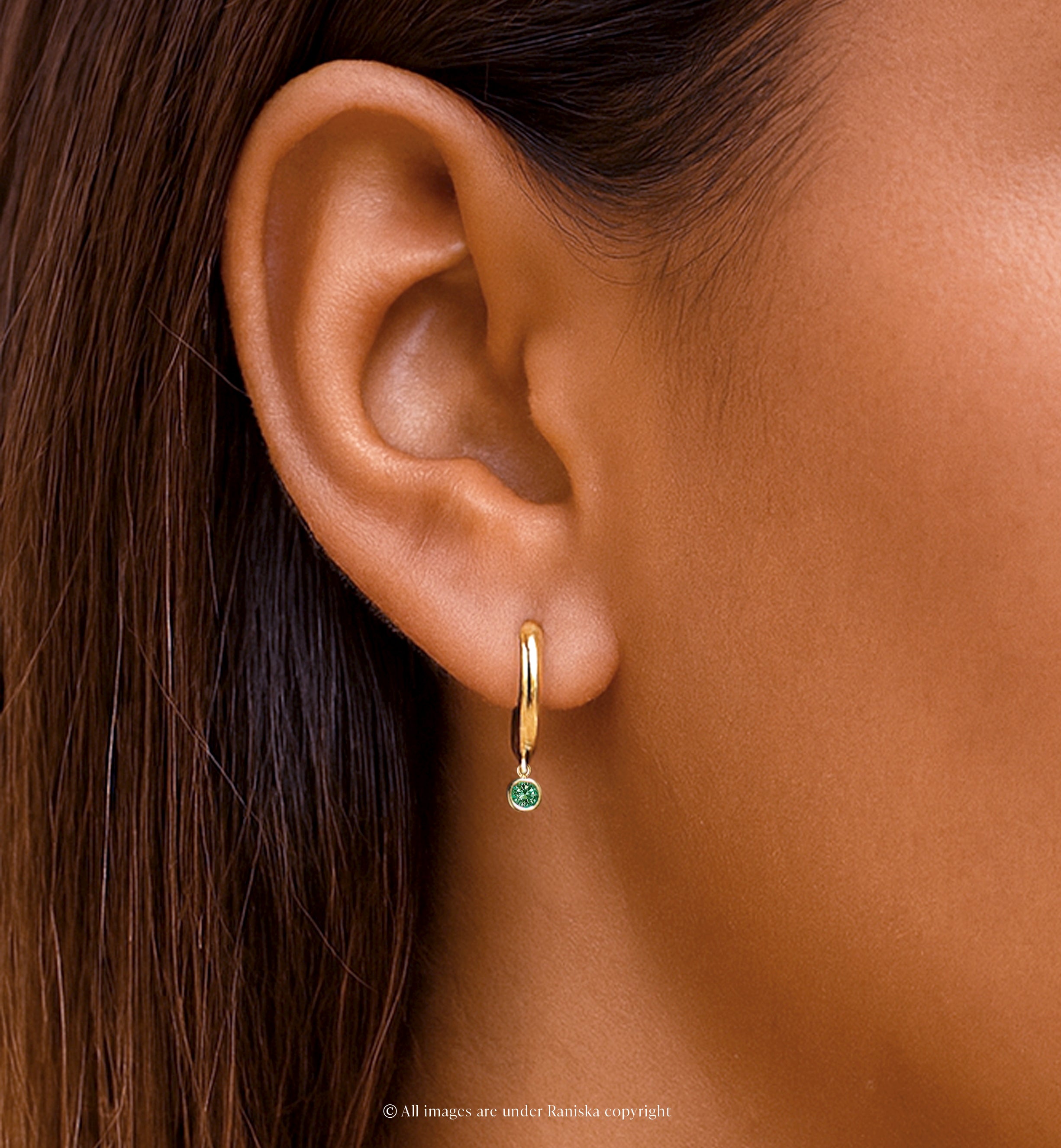 Astrid Birthstone Hoop Earrings