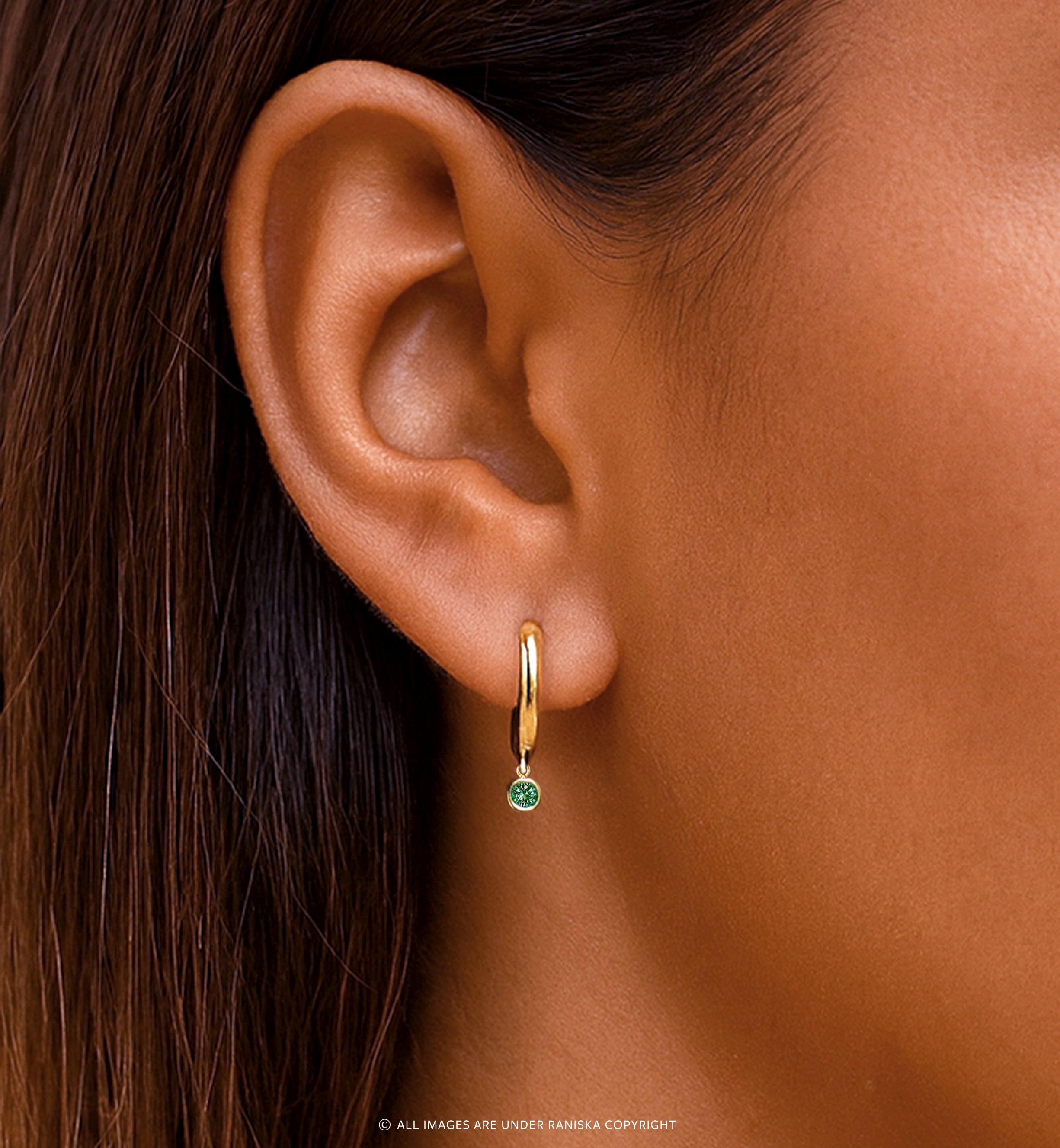 Astrid Birthstone Hoop Earrings