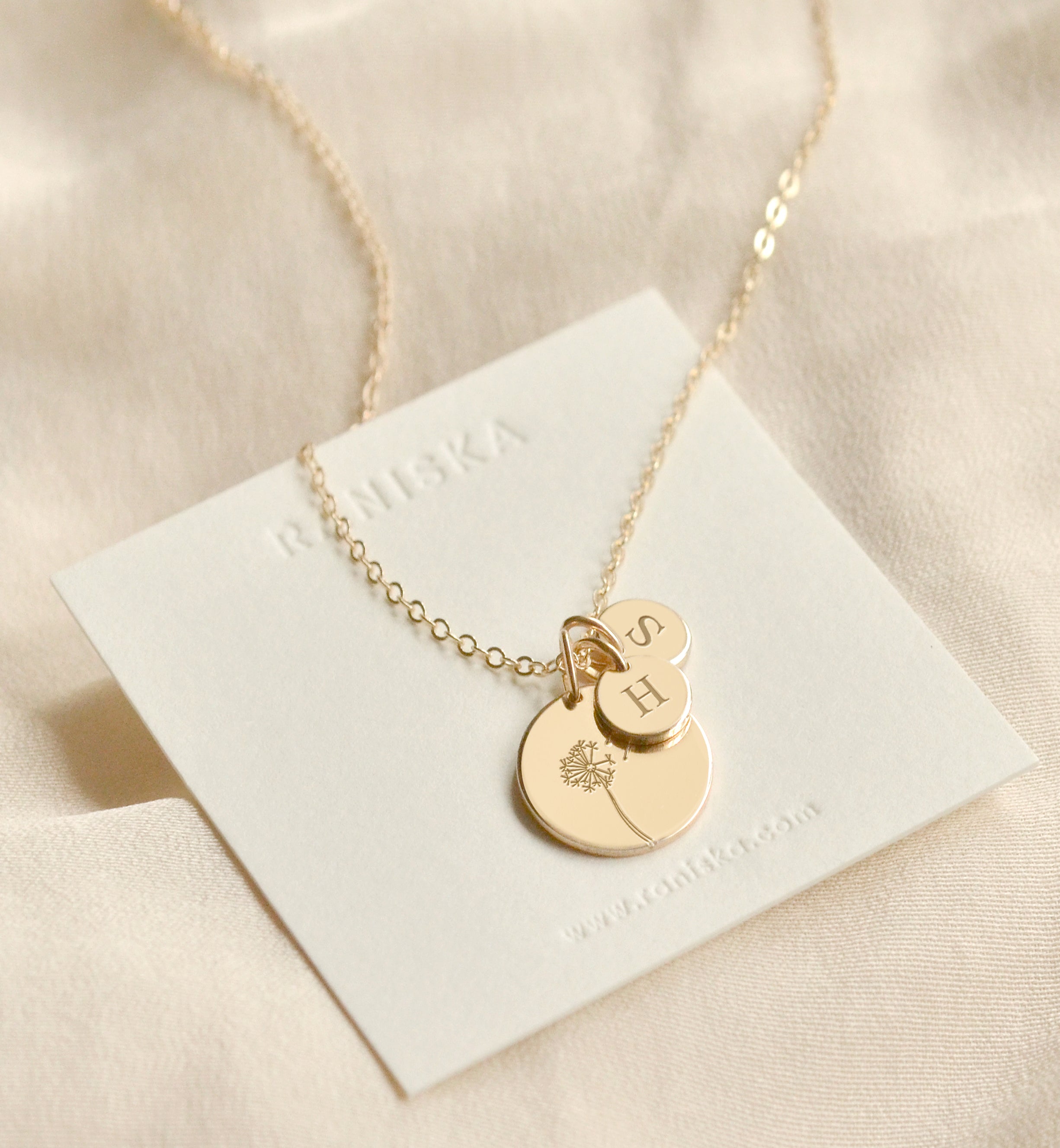 Personalised Medium Ava Disk Necklace