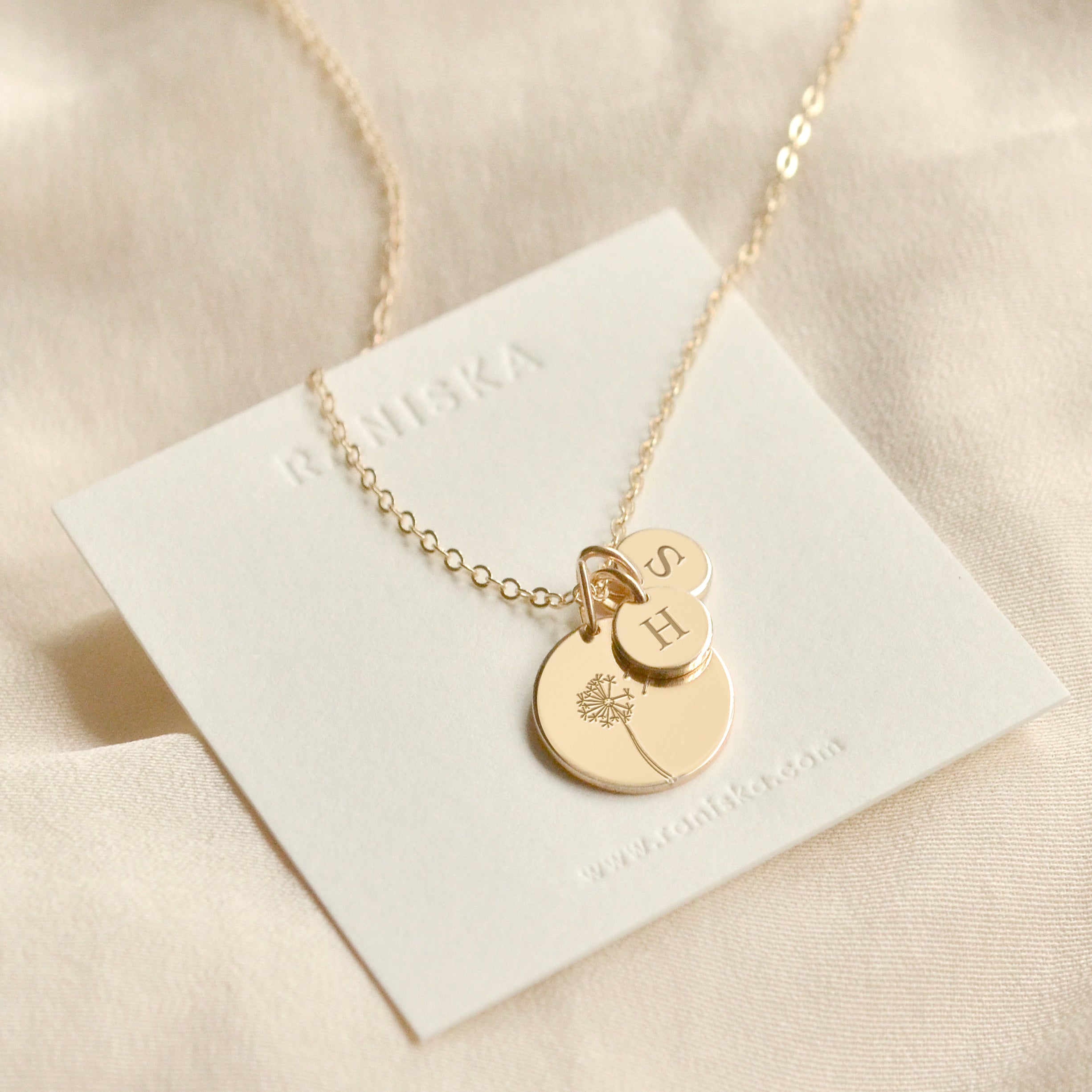 Personalised Medium Ava Disk Necklace