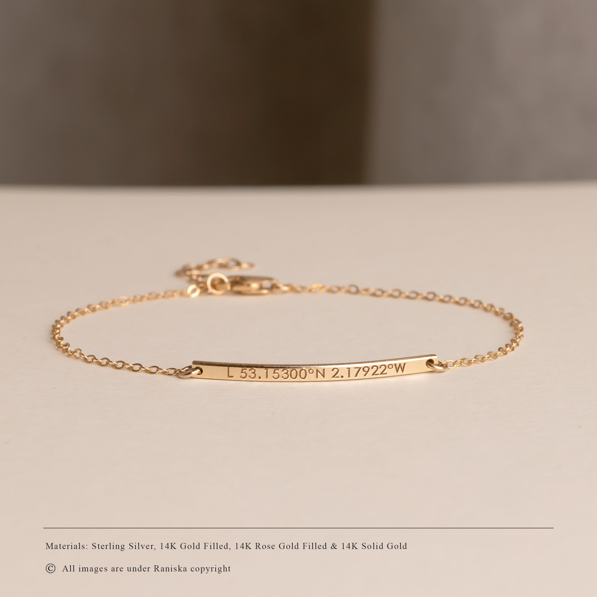 Personalised Bella Ultra Dainty Bar Bracelet