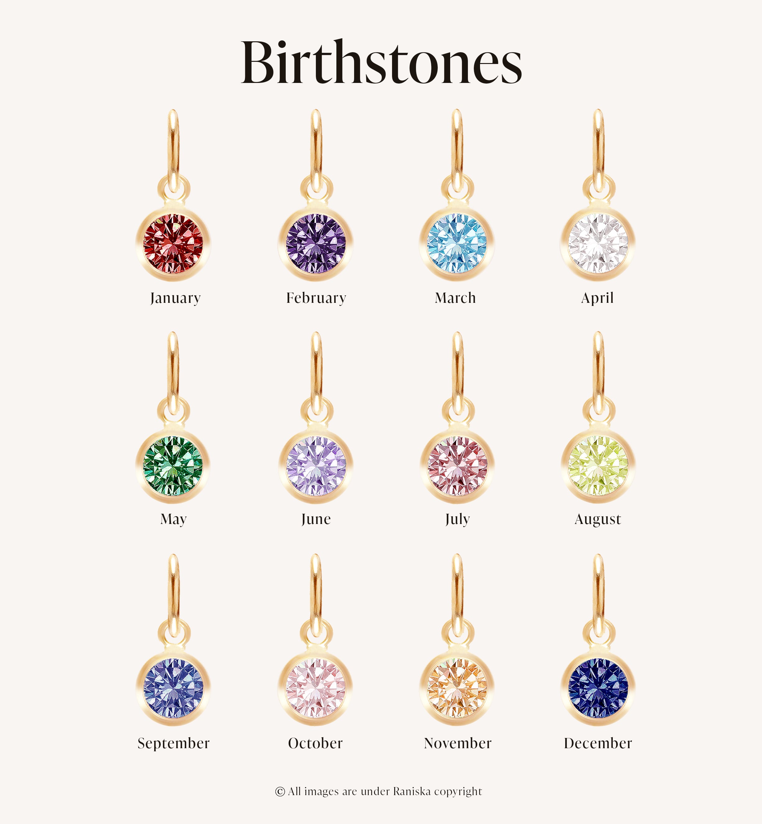 Astrid Birthstone Hoop Earrings