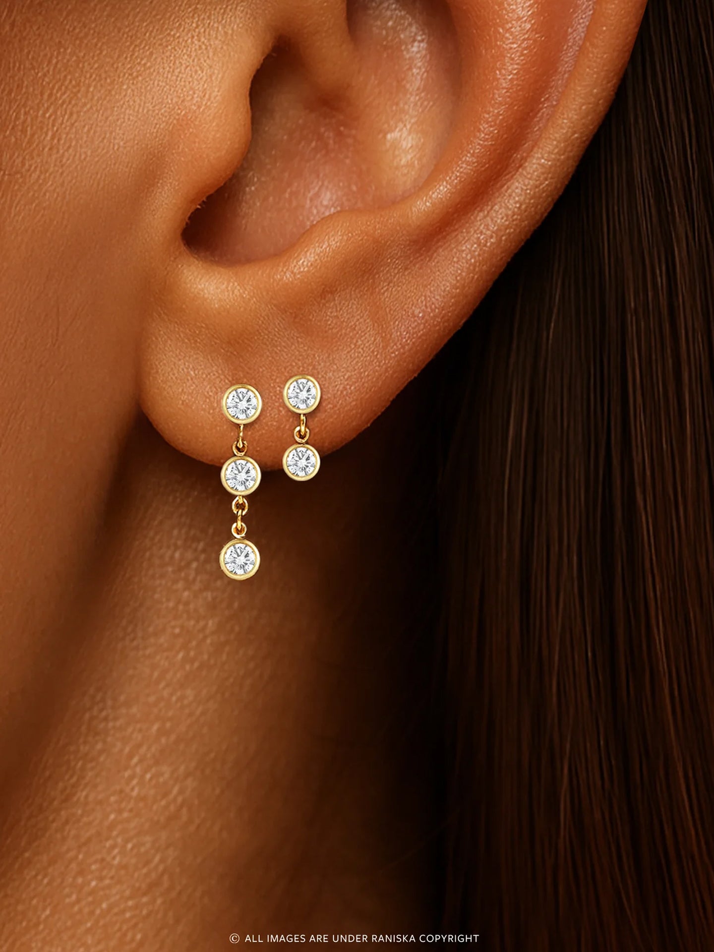 Fallon Double Birthstone Stud Earrings