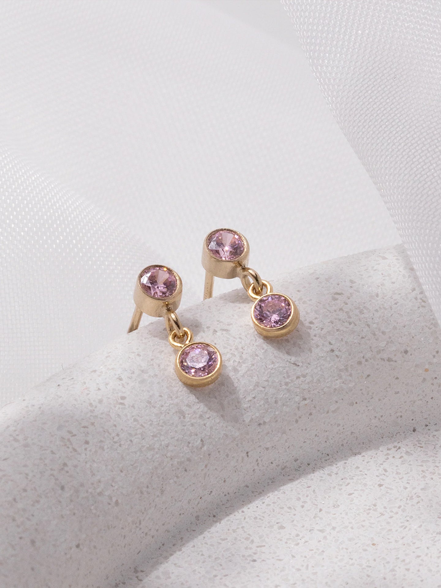 Fallon Double Birthstone Stud Earrings