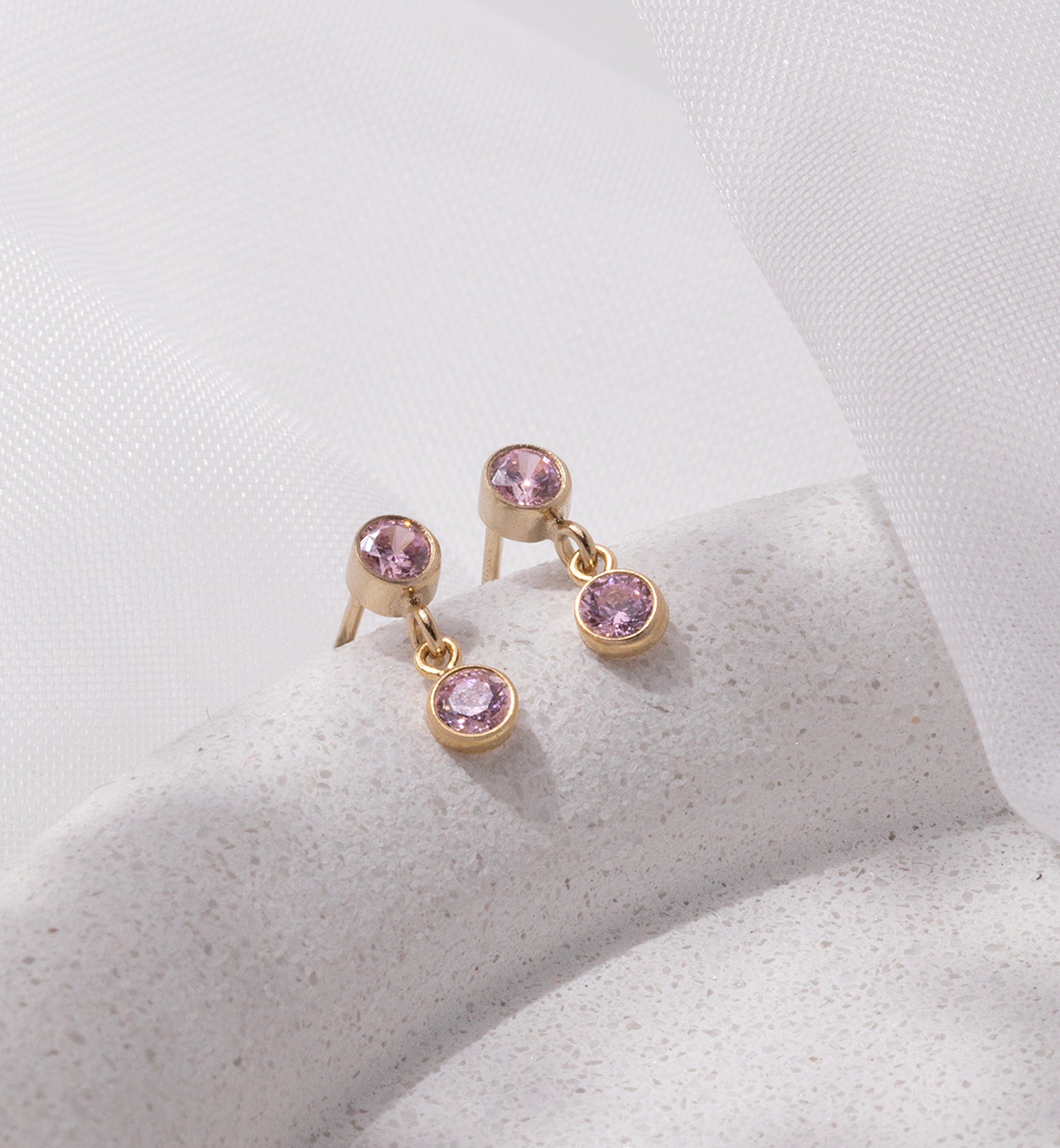 Fallon Double Birthstone Stud Earrings