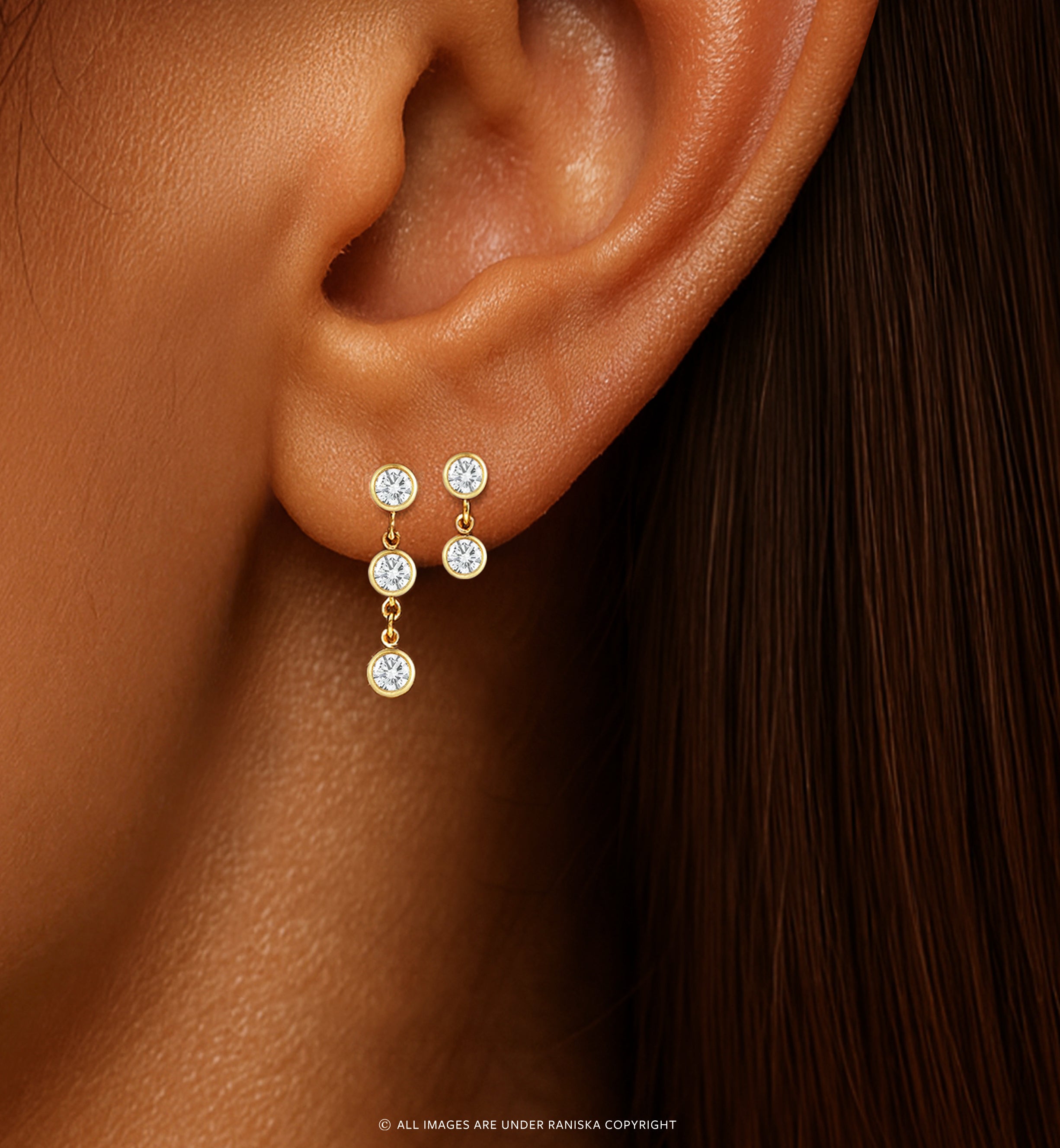Fallon Double Birthstone Stud Earrings