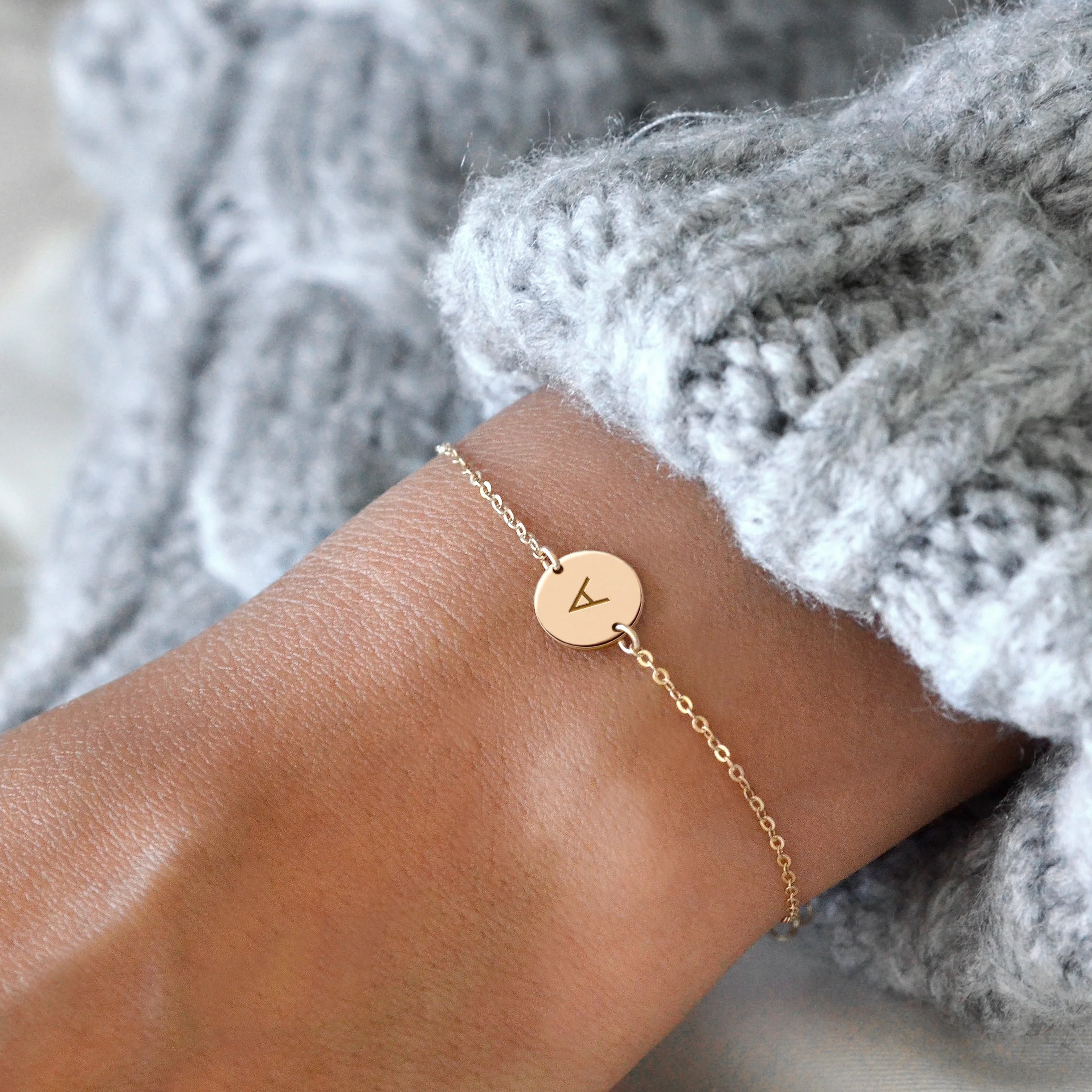 Personalised Small Halle Initial/Symbol Disk Bracelet