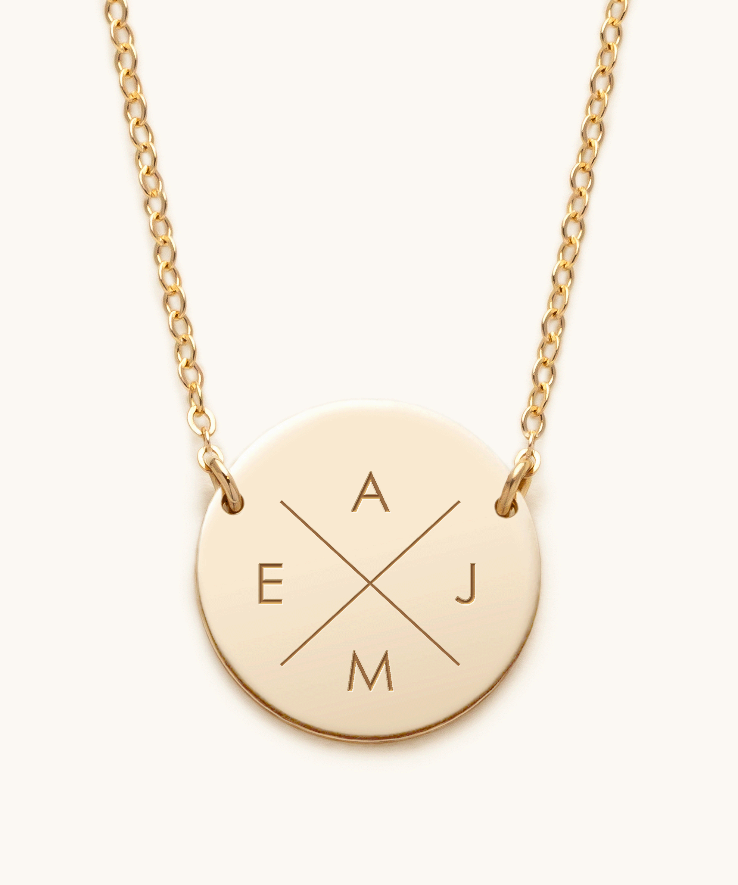 Personalised Large Isabelle Criss Cross Necklace