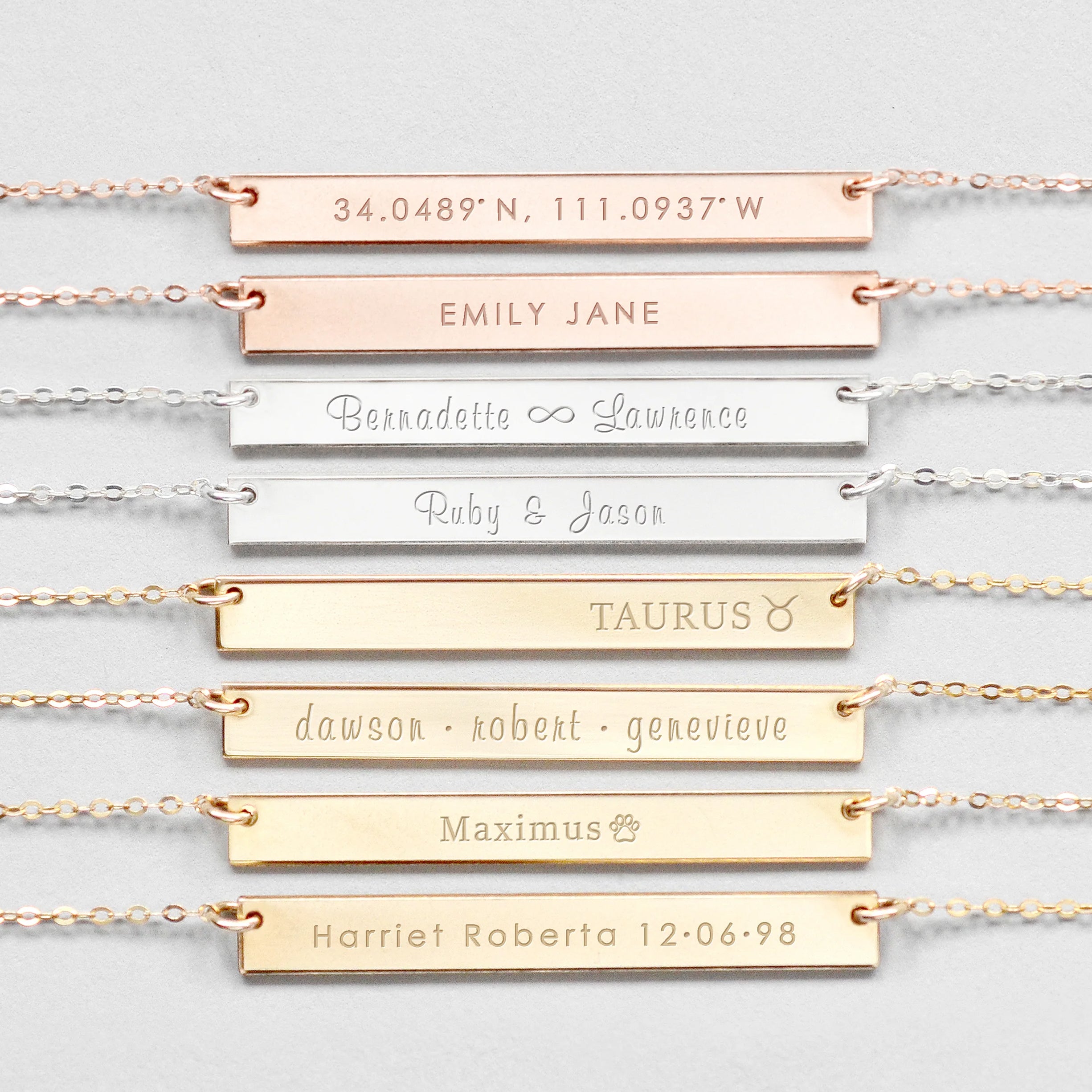 Personalised Kira Bar Necklace