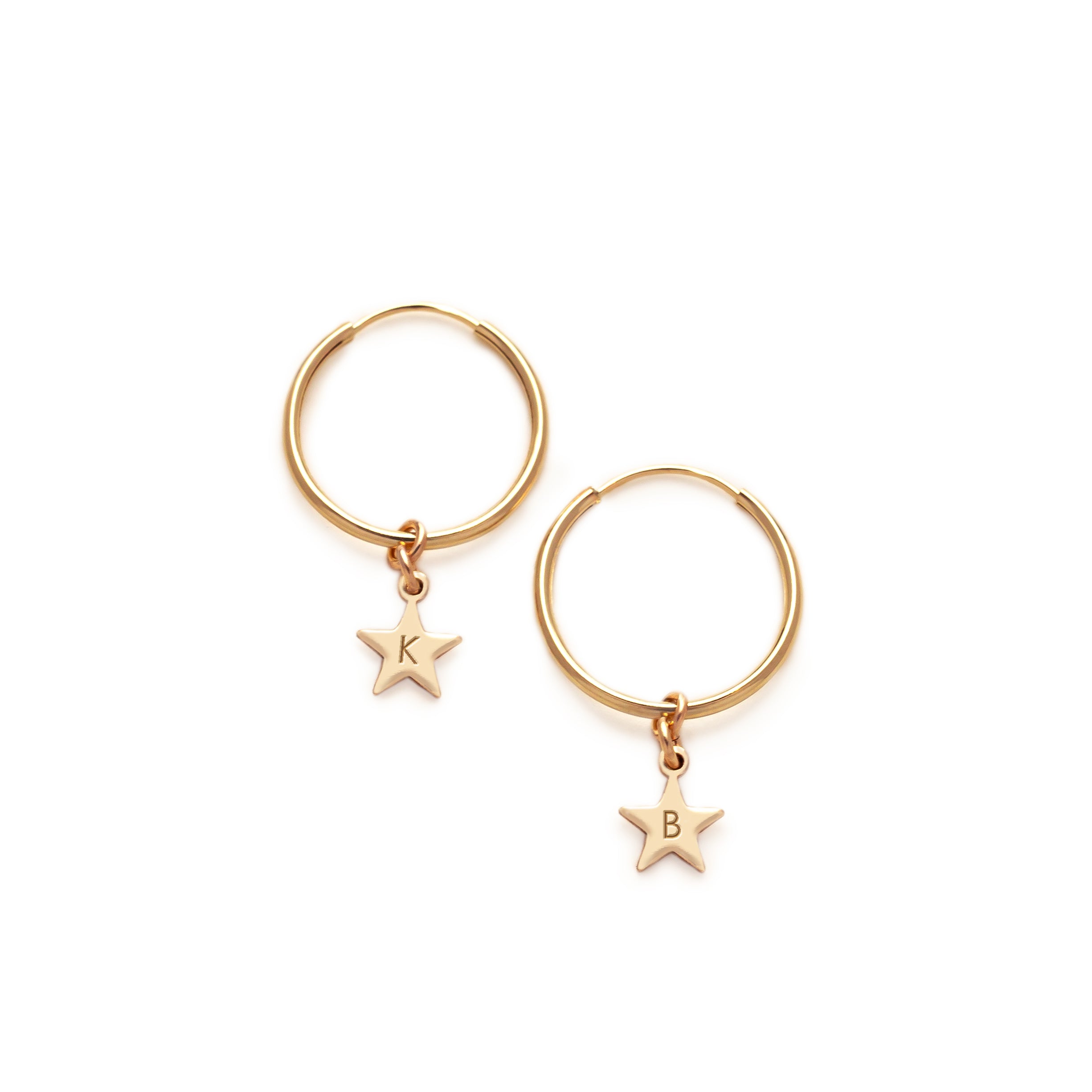 Rosa Personalised Star 2-in-1 Hoop Earrings