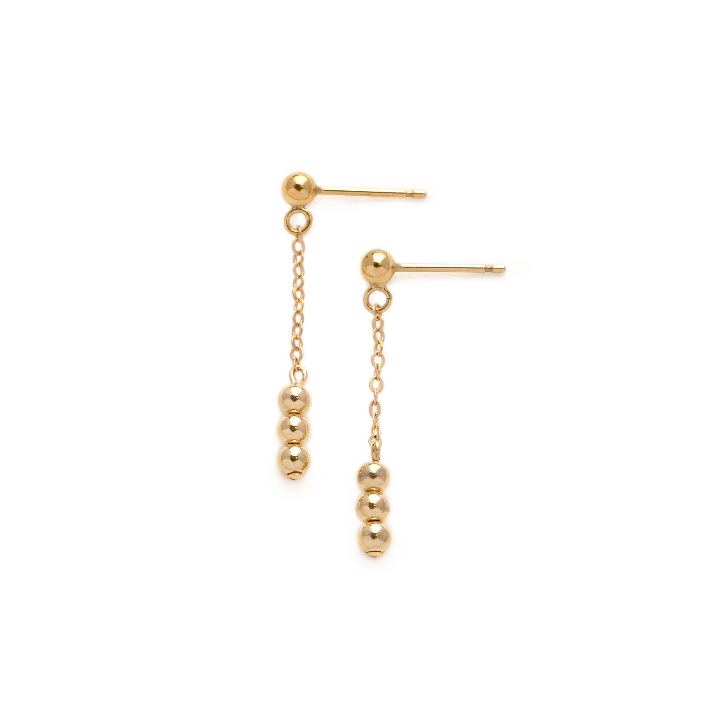 Serenity Luxe Triple Sphere Stud Drop Earrings