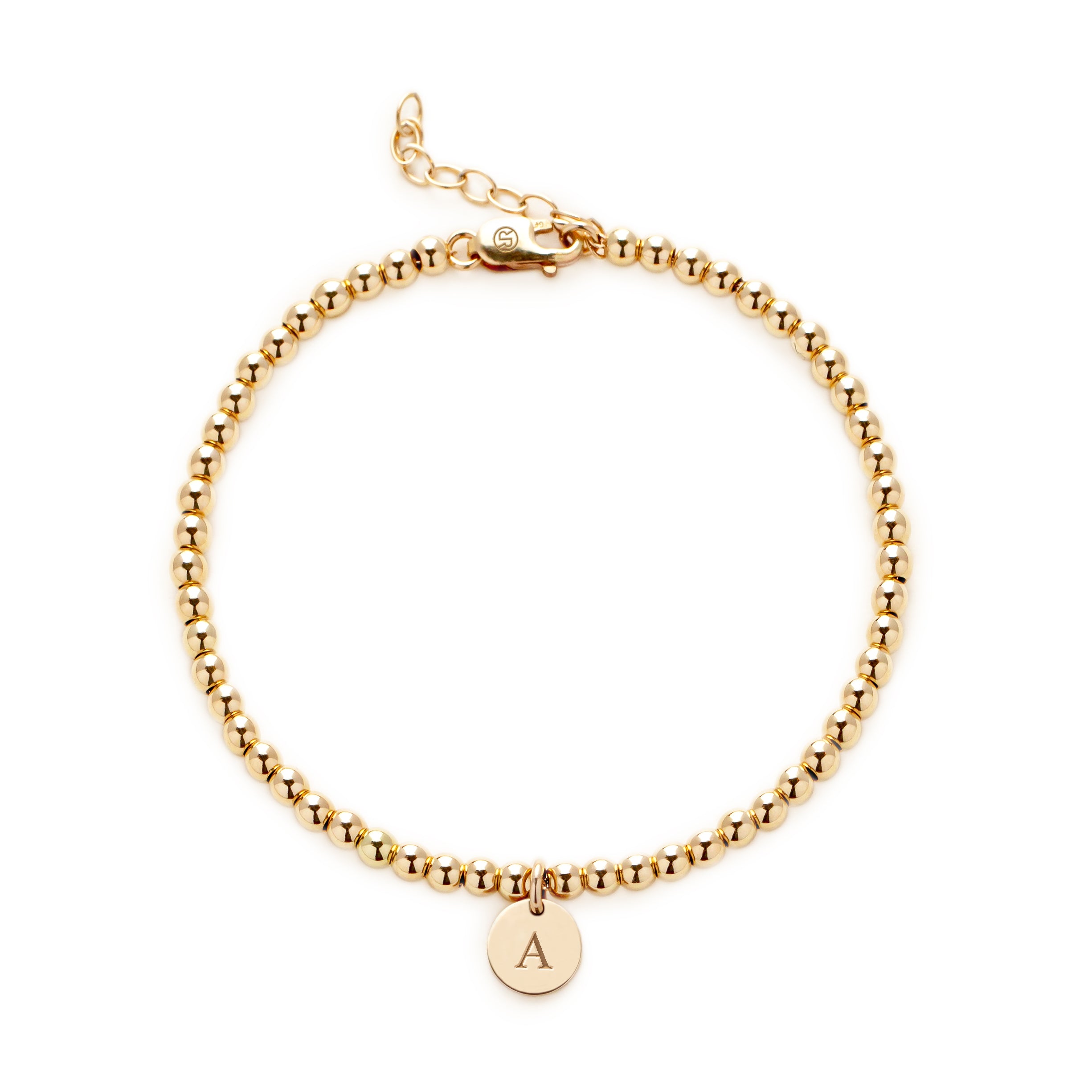 Serenity Luxe Personalised Initial Disk Bracelet