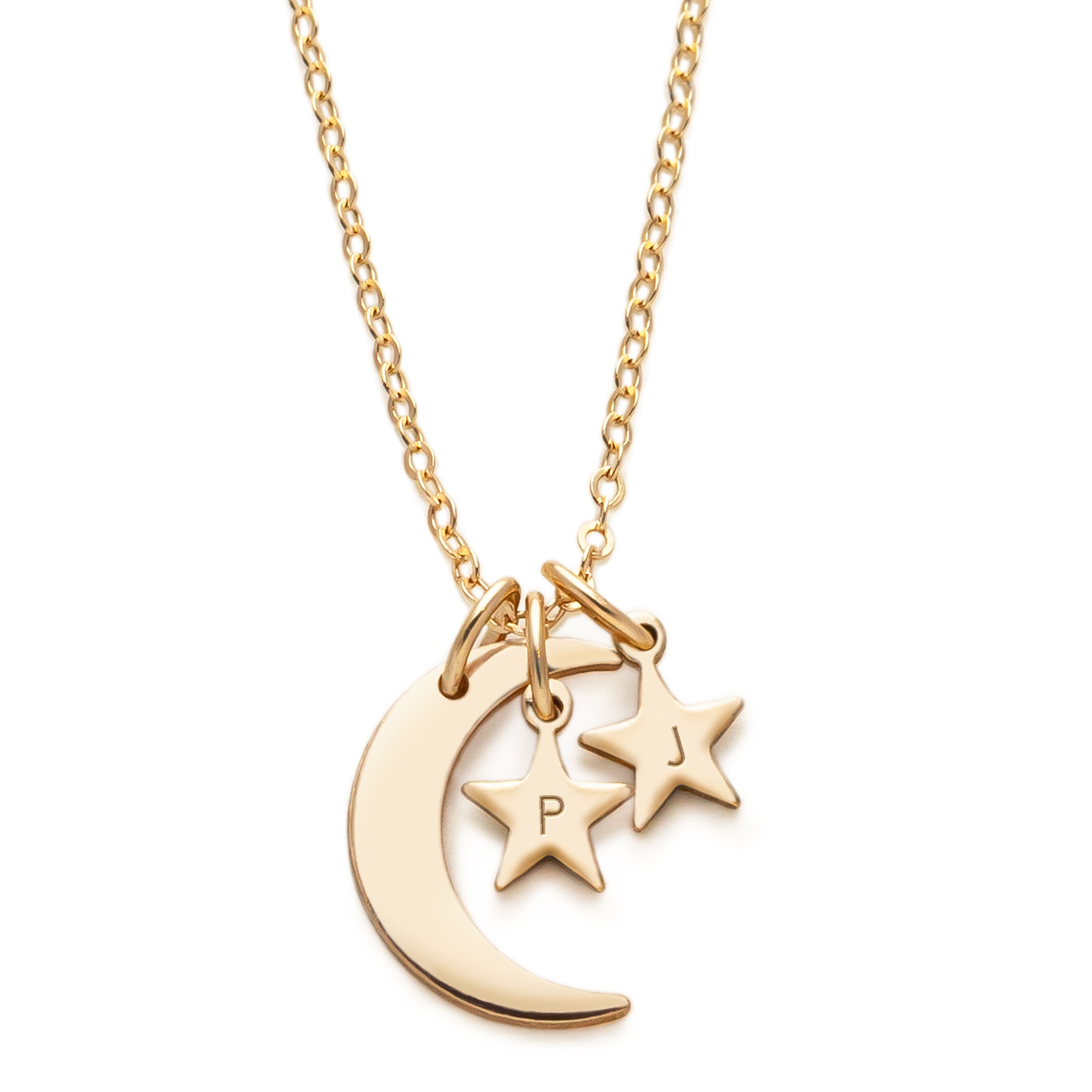 Personalised Sky Moon & Star Necklace