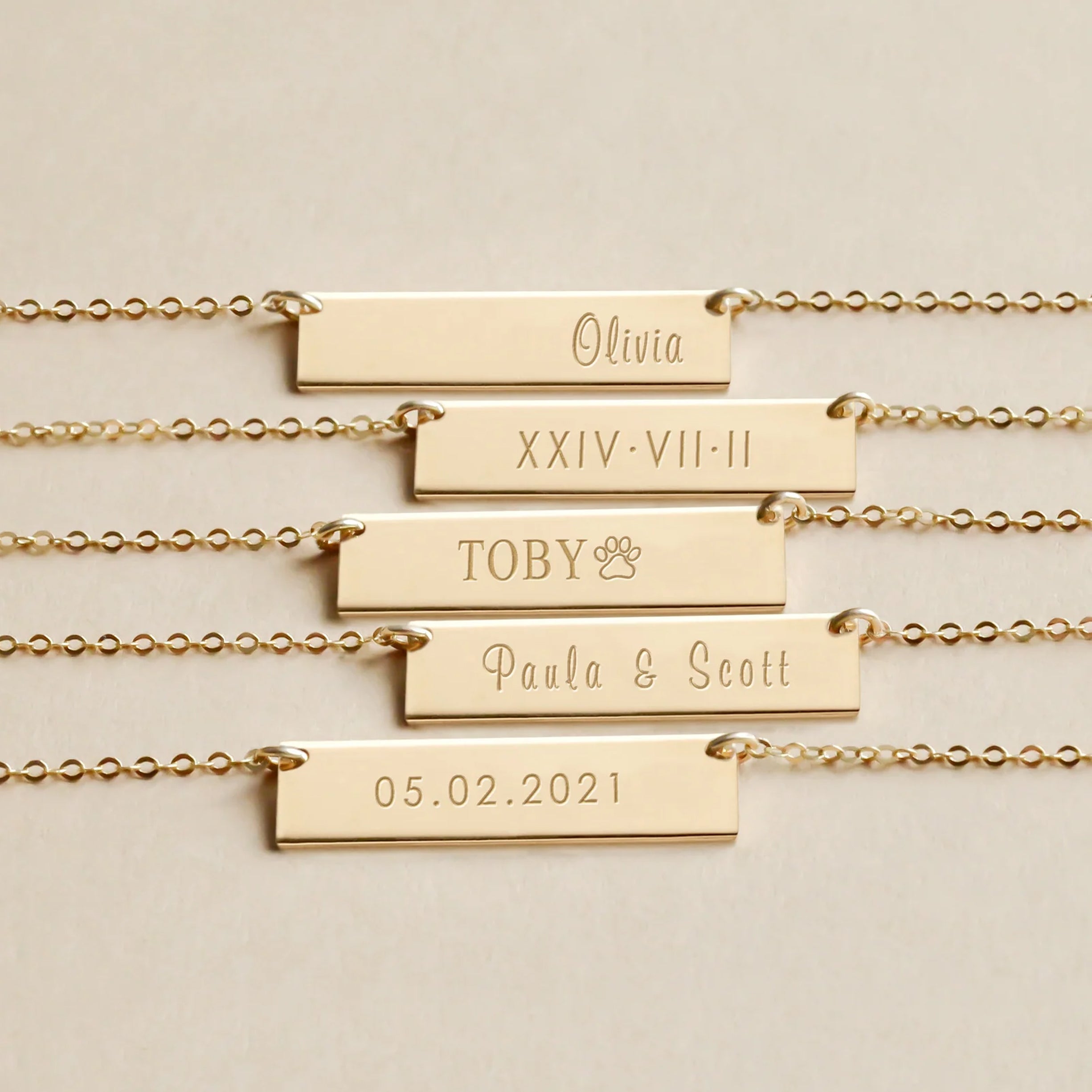 Personalised Sophia Bar Necklace