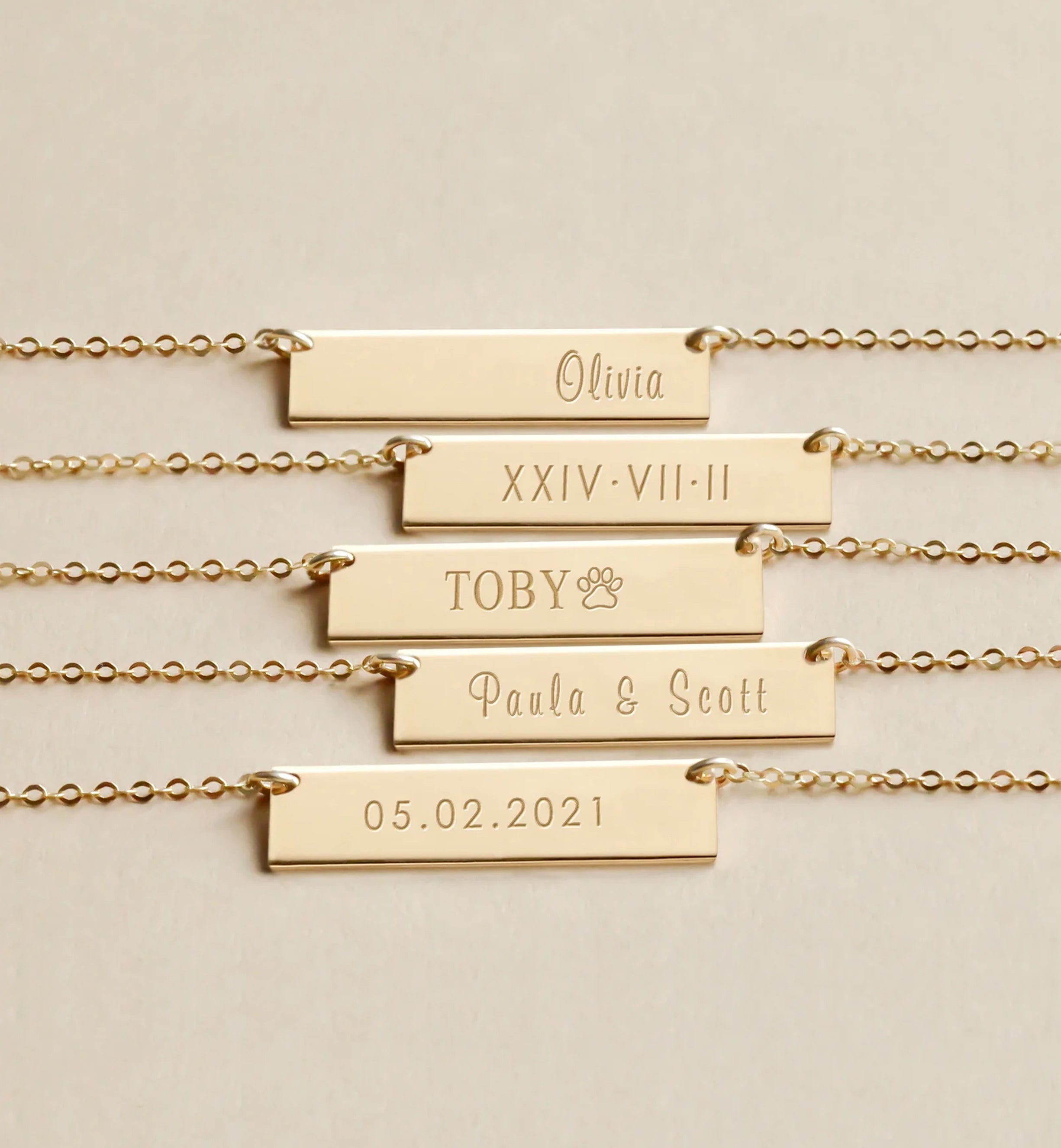 Personalised Sophia Bar Necklace