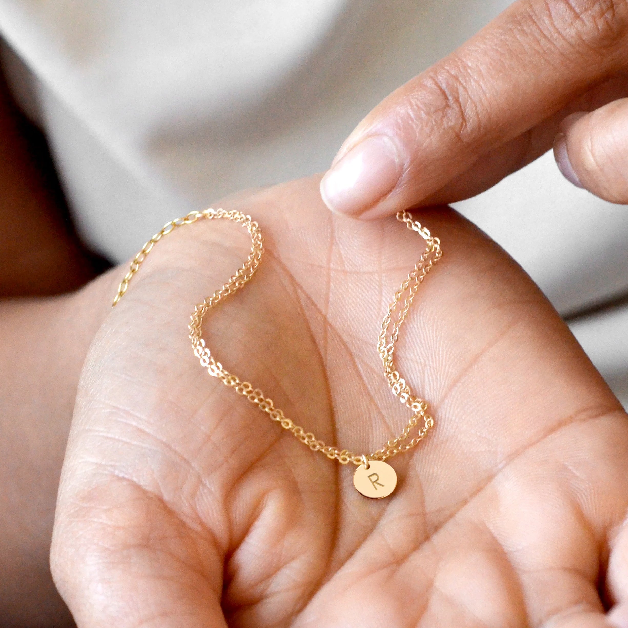 Personalised Zola Double Chain Disk Bracelet