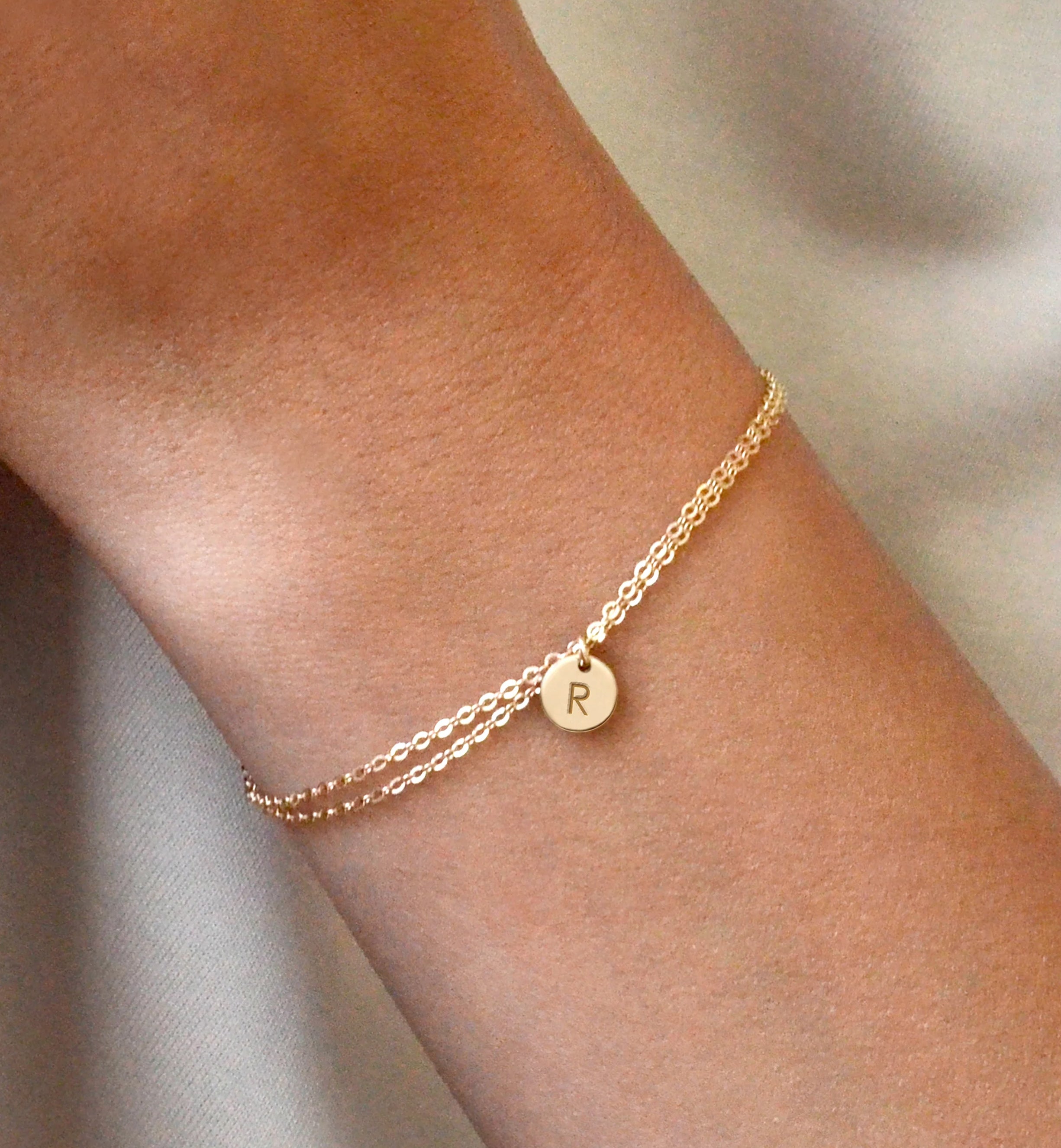 Personalised Zola Double Chain Disk Bracelet