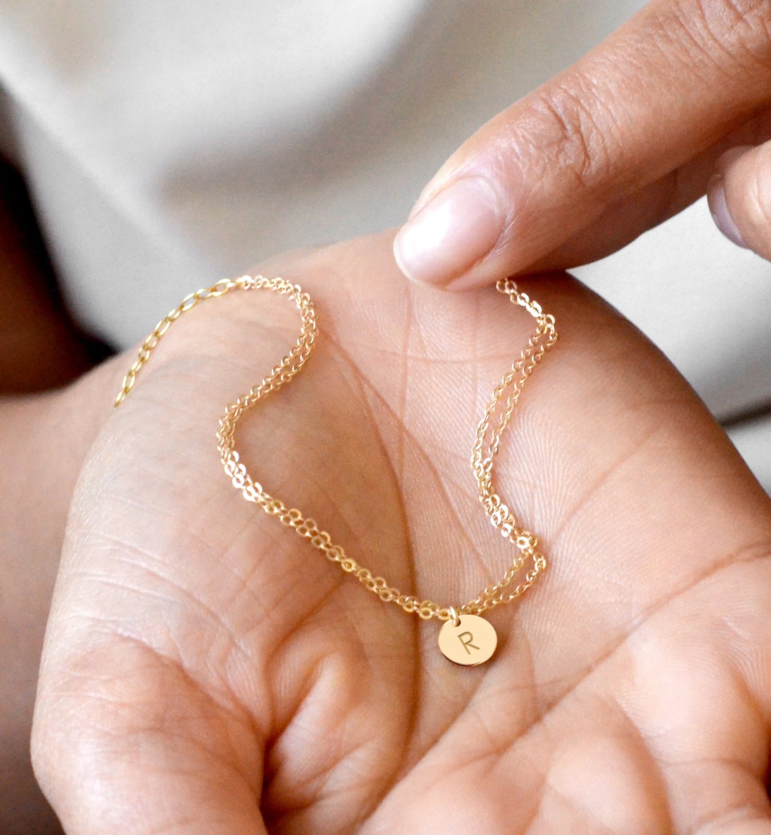 Personalised Zola Double Chain Disk Bracelet